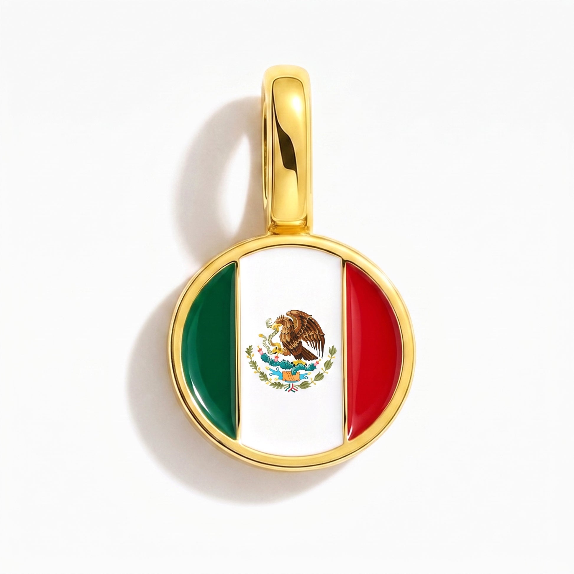 Charm drapeau Mexique – rond or
