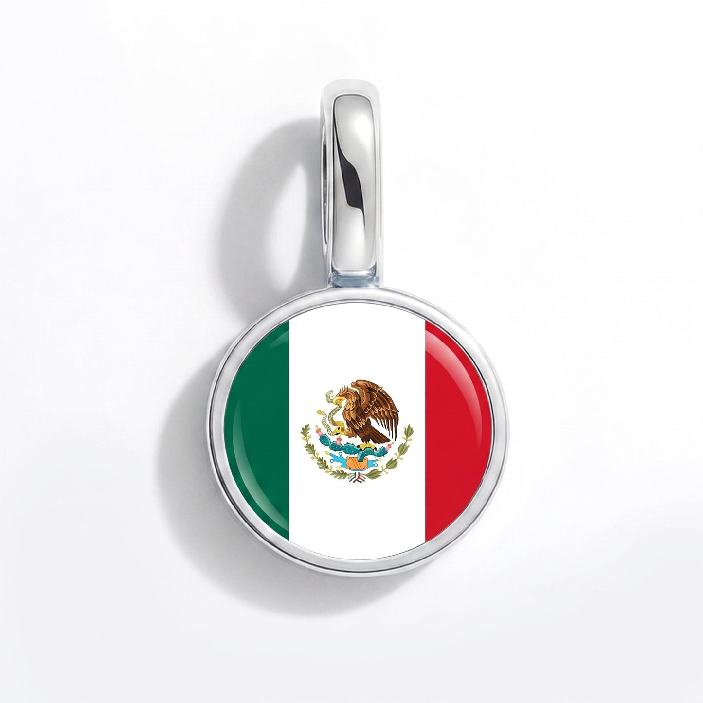 Charm drapeau Mexique – rectangulaire argent