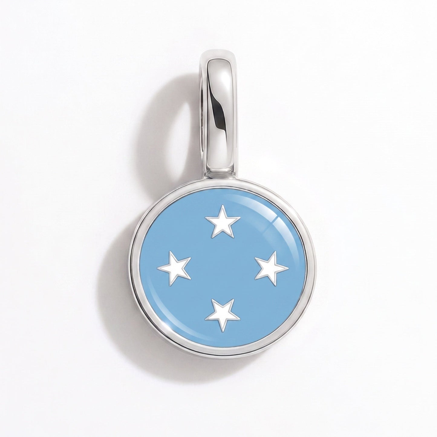 Charm drapeau Micronésie – rectangulaire argent