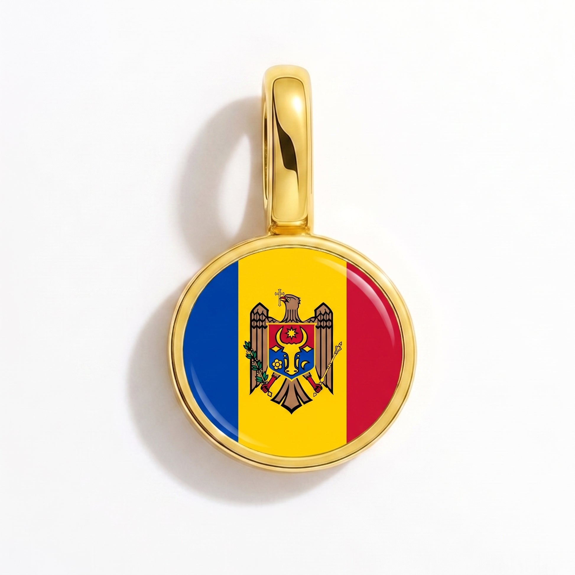 Charm drapeau Moldavie – rond or