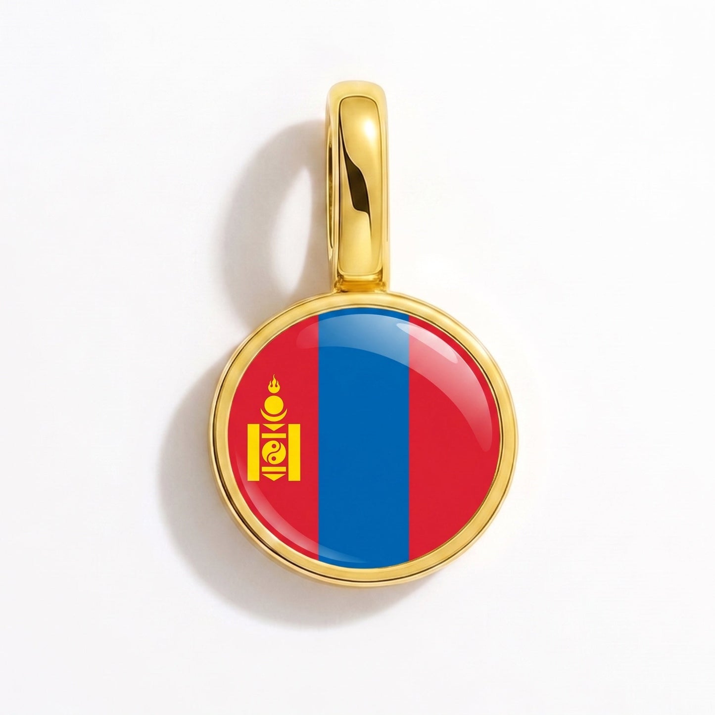 Charm drapeau Mongolie – rectangulaire or
