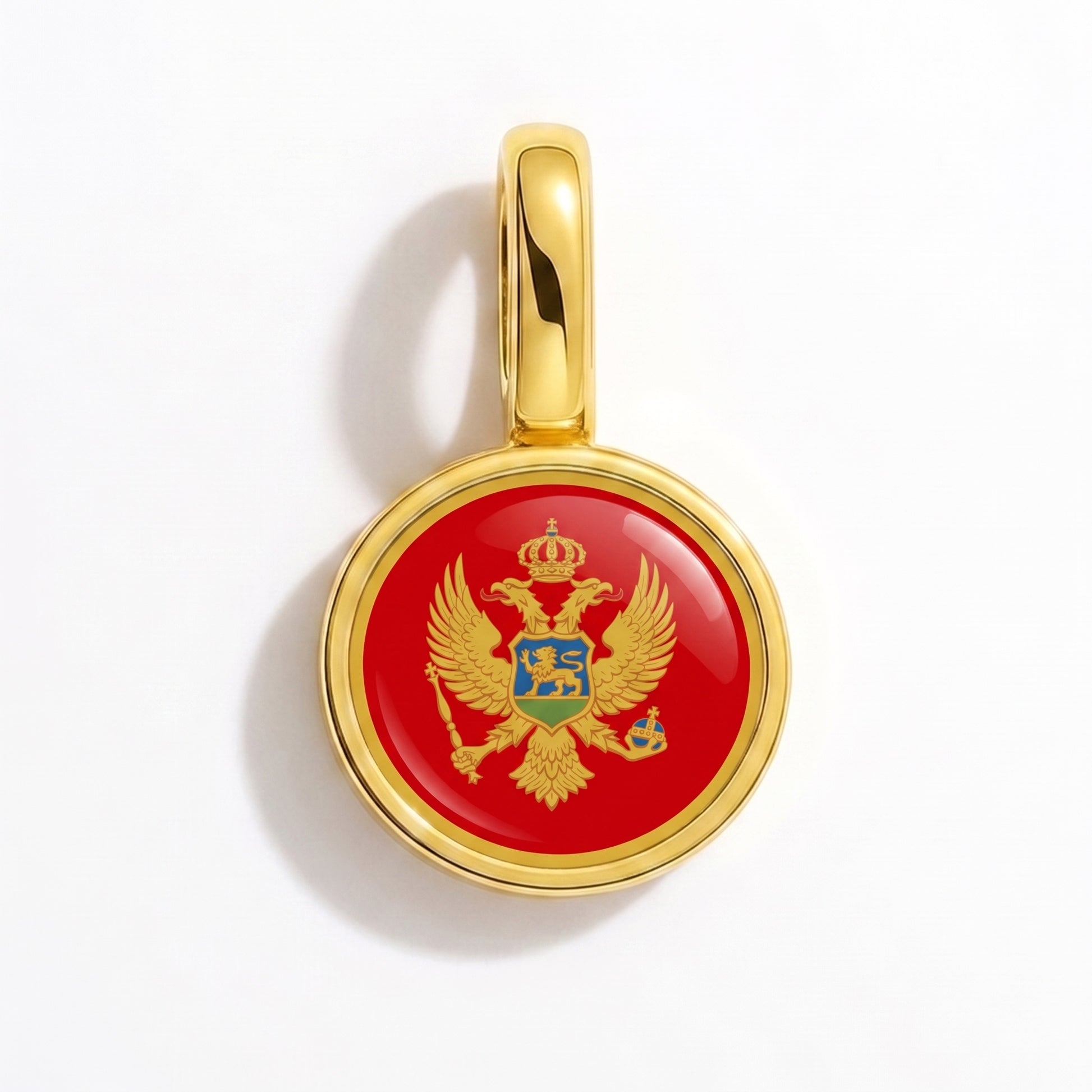 Charm drapeau Monténégro – rond or
