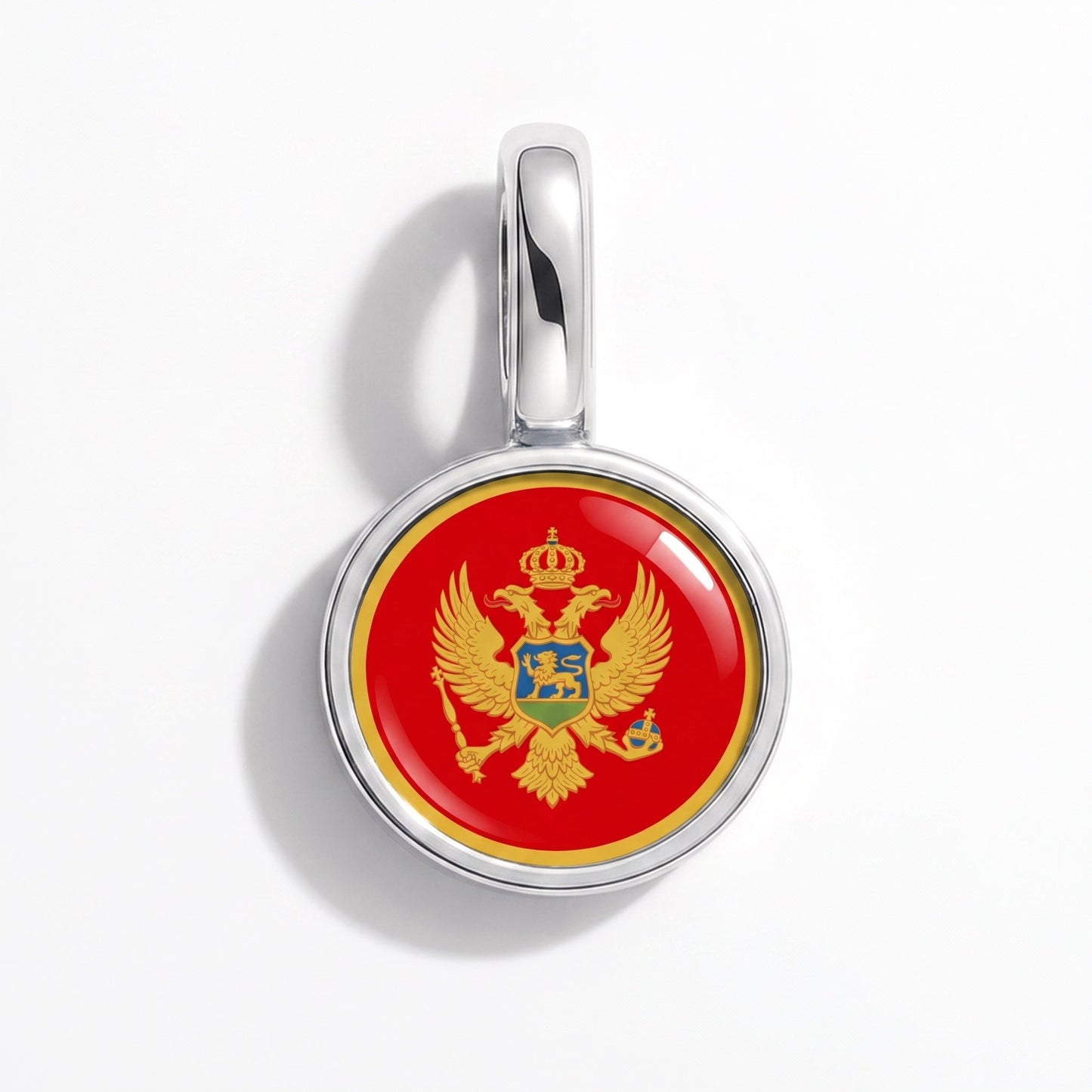 Charm drapeau Monténégro – rectangulaire argent