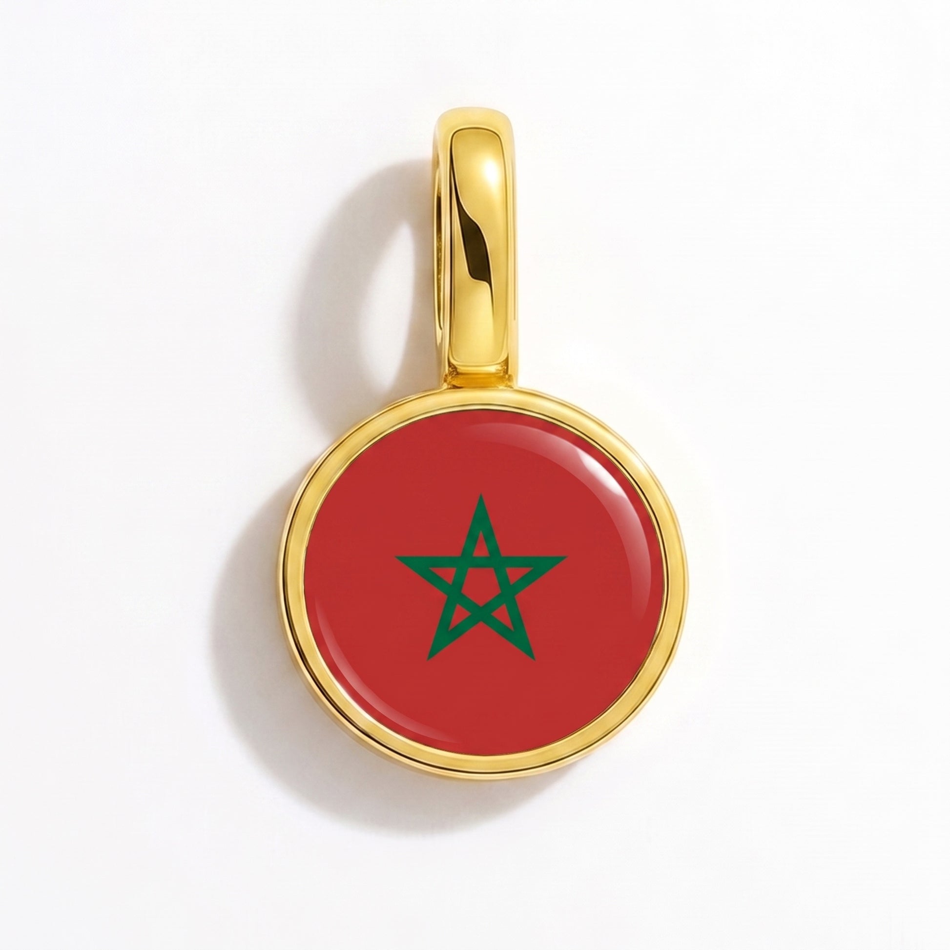 Charm drapeau Maroc – rond or