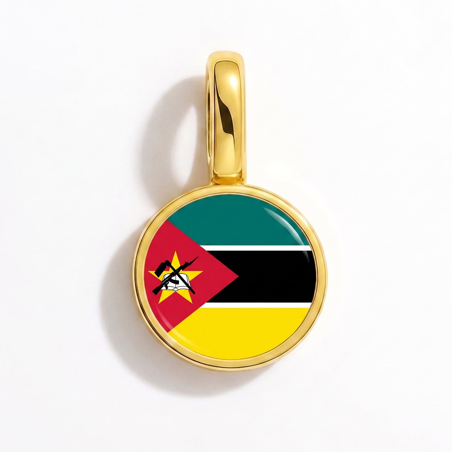 Charm drapeau Mozambique – rond or