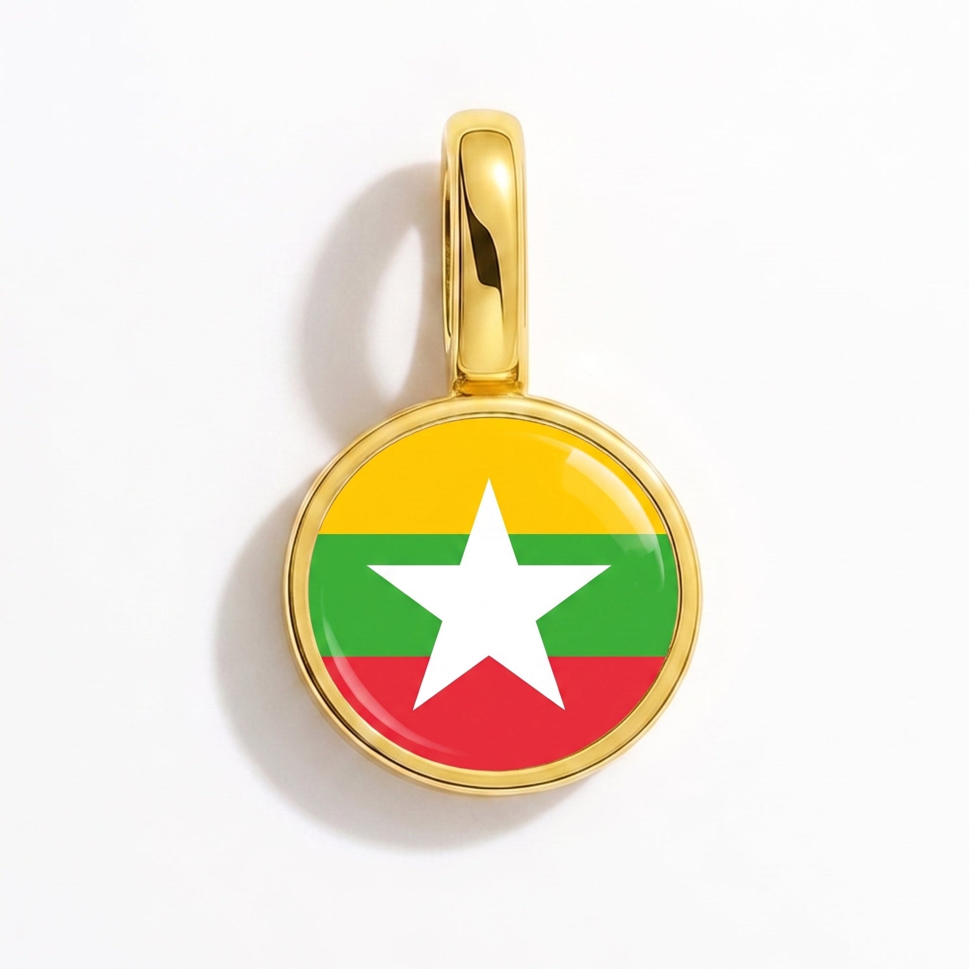 Charm drapeau Birmanie – rectangulaire or