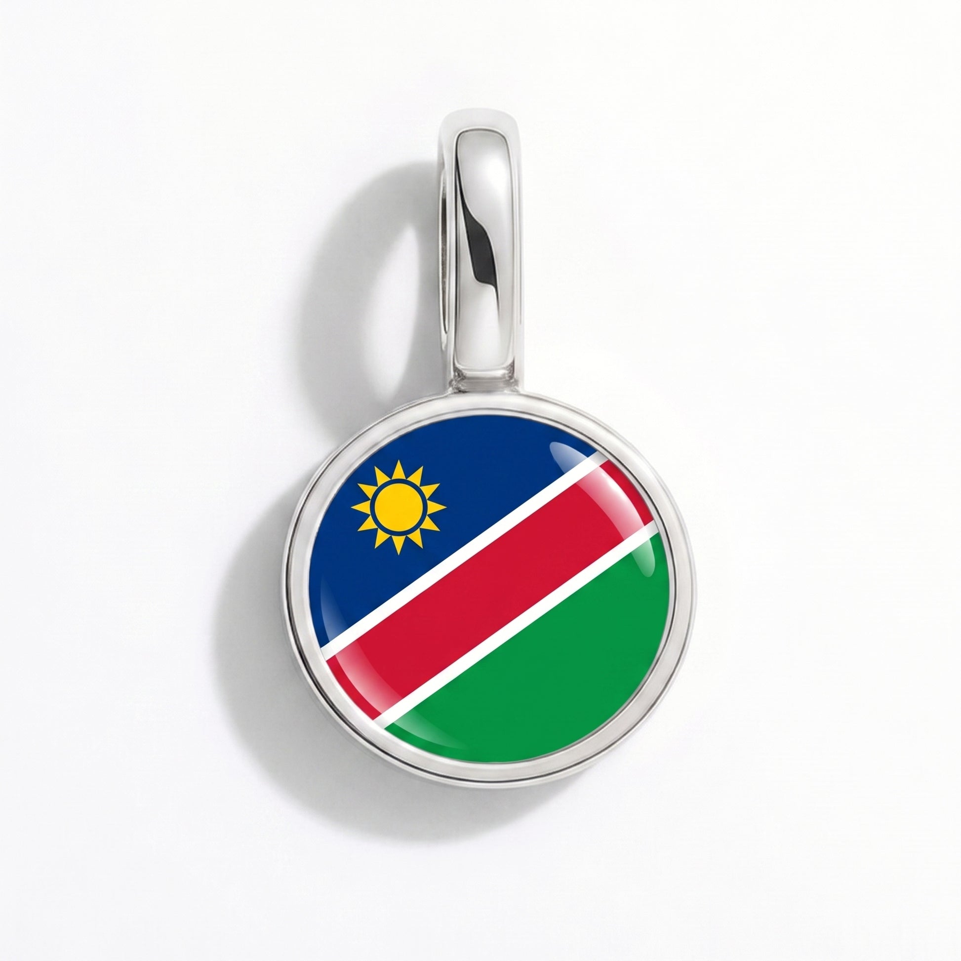 Charm drapeau Namibie – rond argent