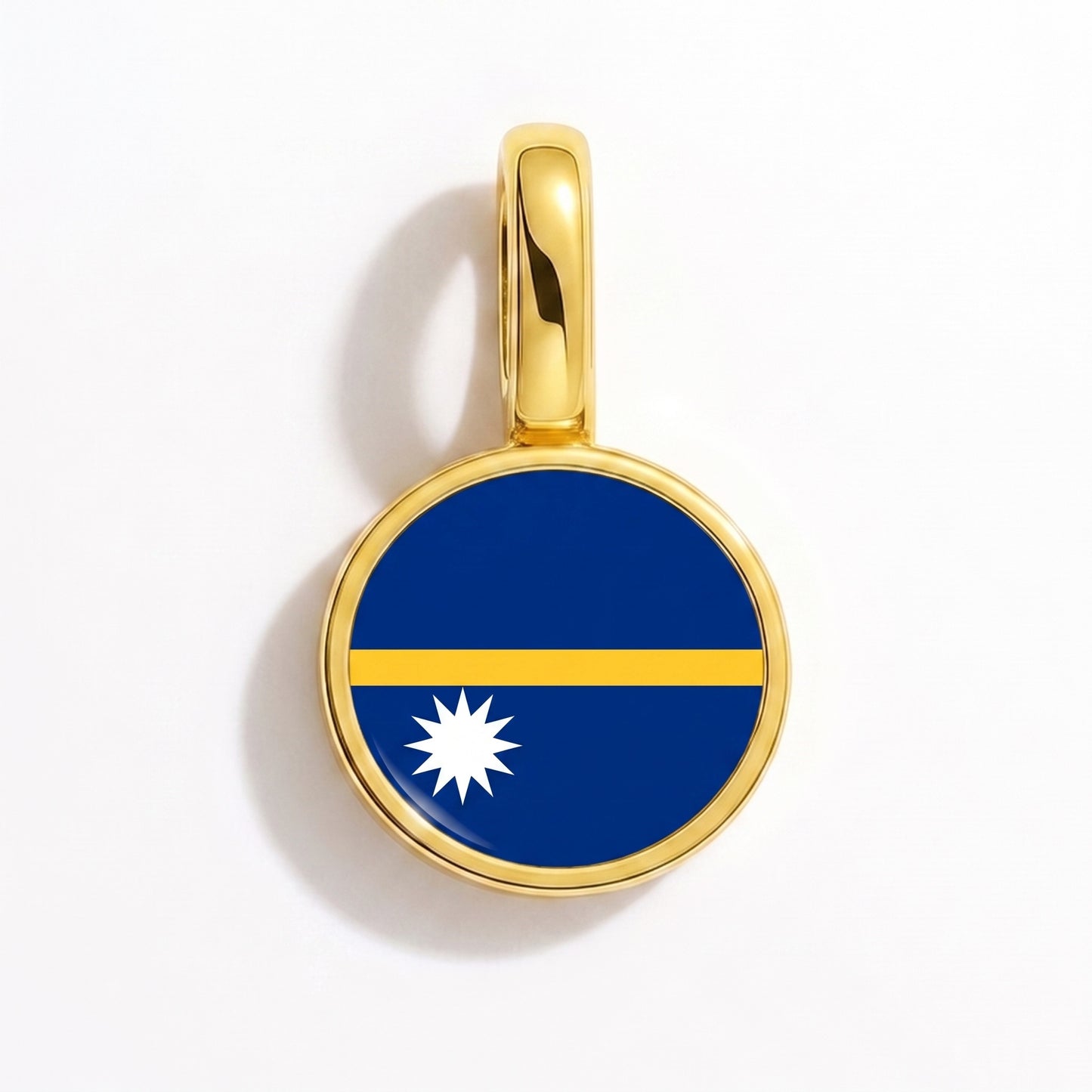 Charm drapeau Nauru – rond or