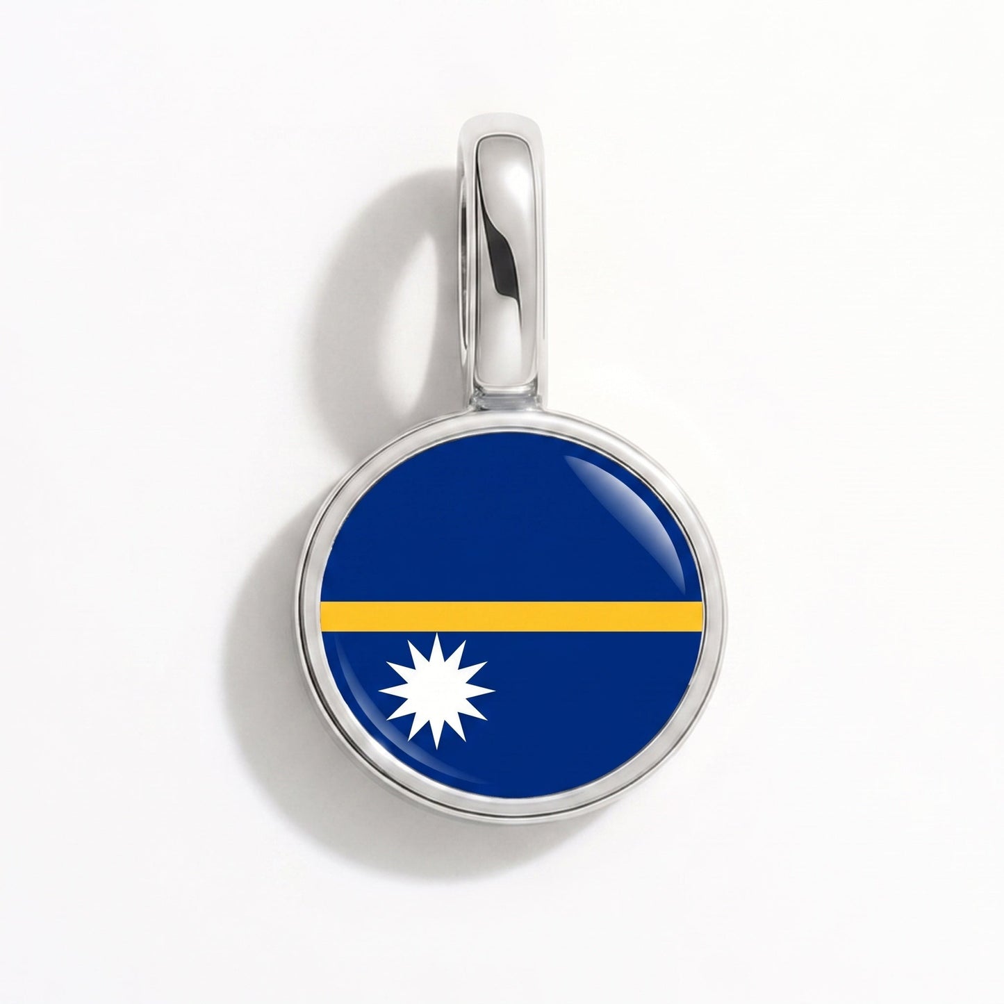 Charm drapeau Nauru – rectangulaire argent