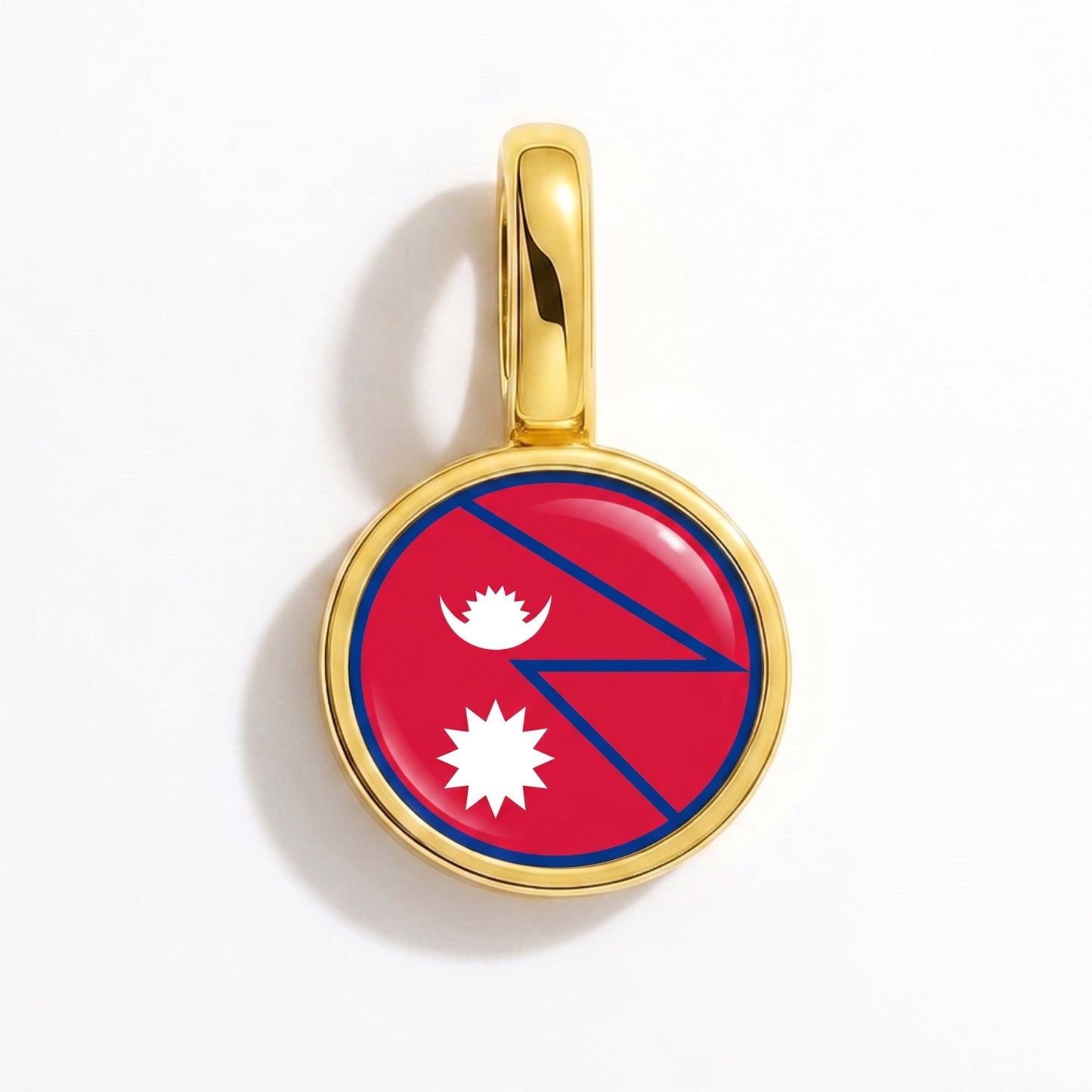 Charm drapeau Népal – rond or