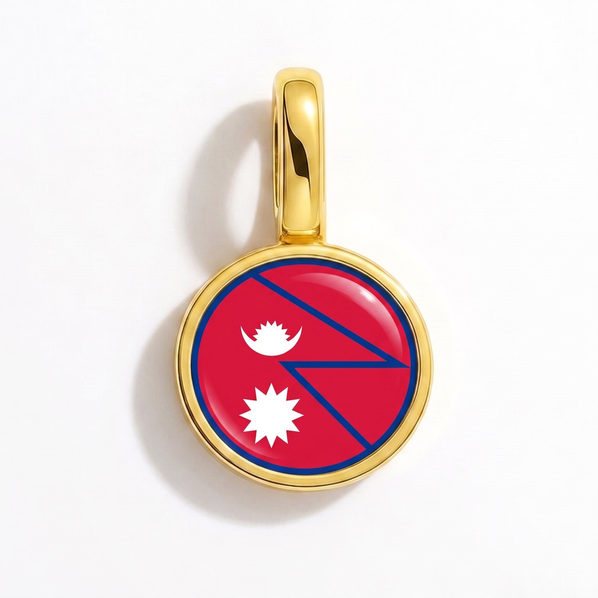 Charm drapeau Népal – rond or