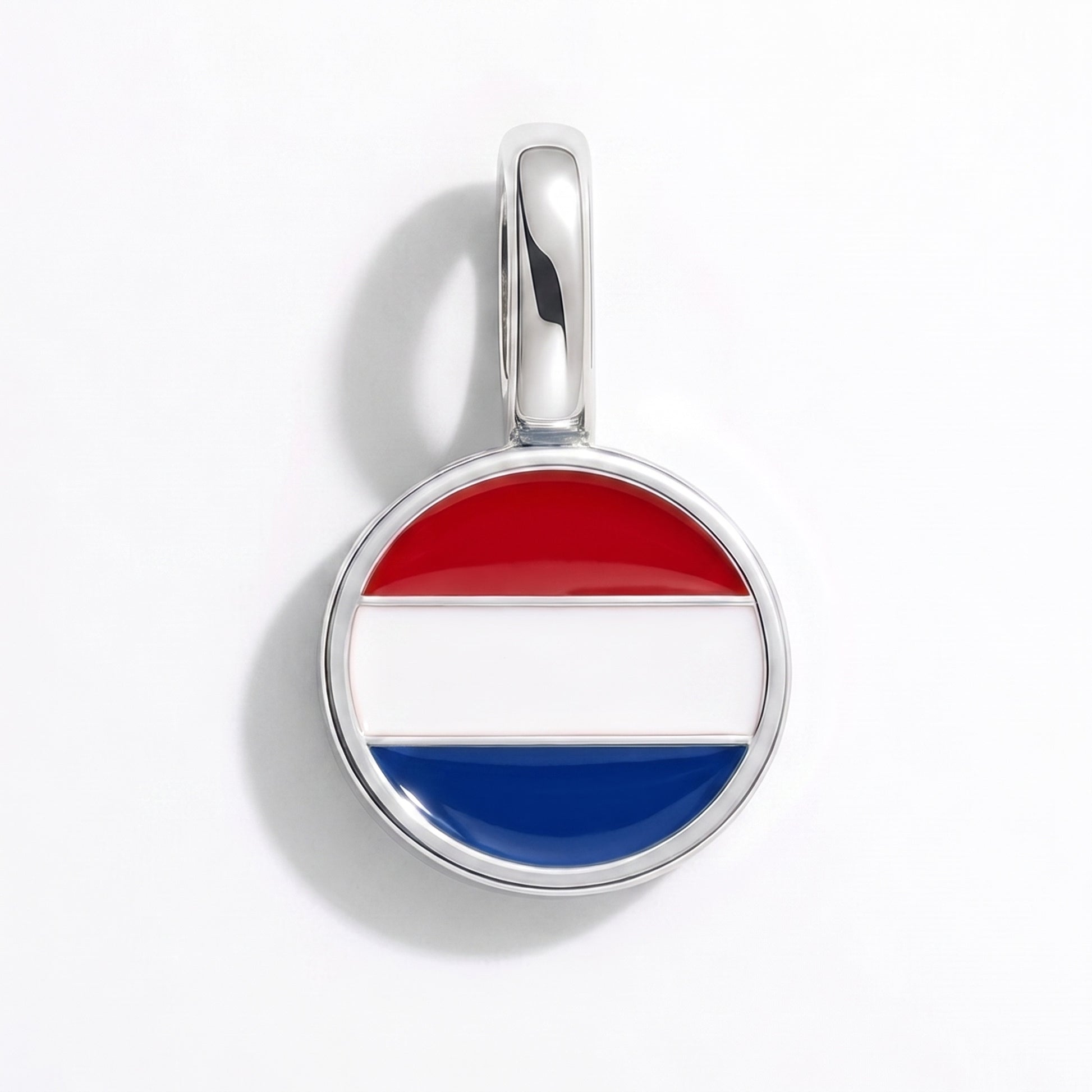 Charm drapeau Pays-Bas – rond argent
