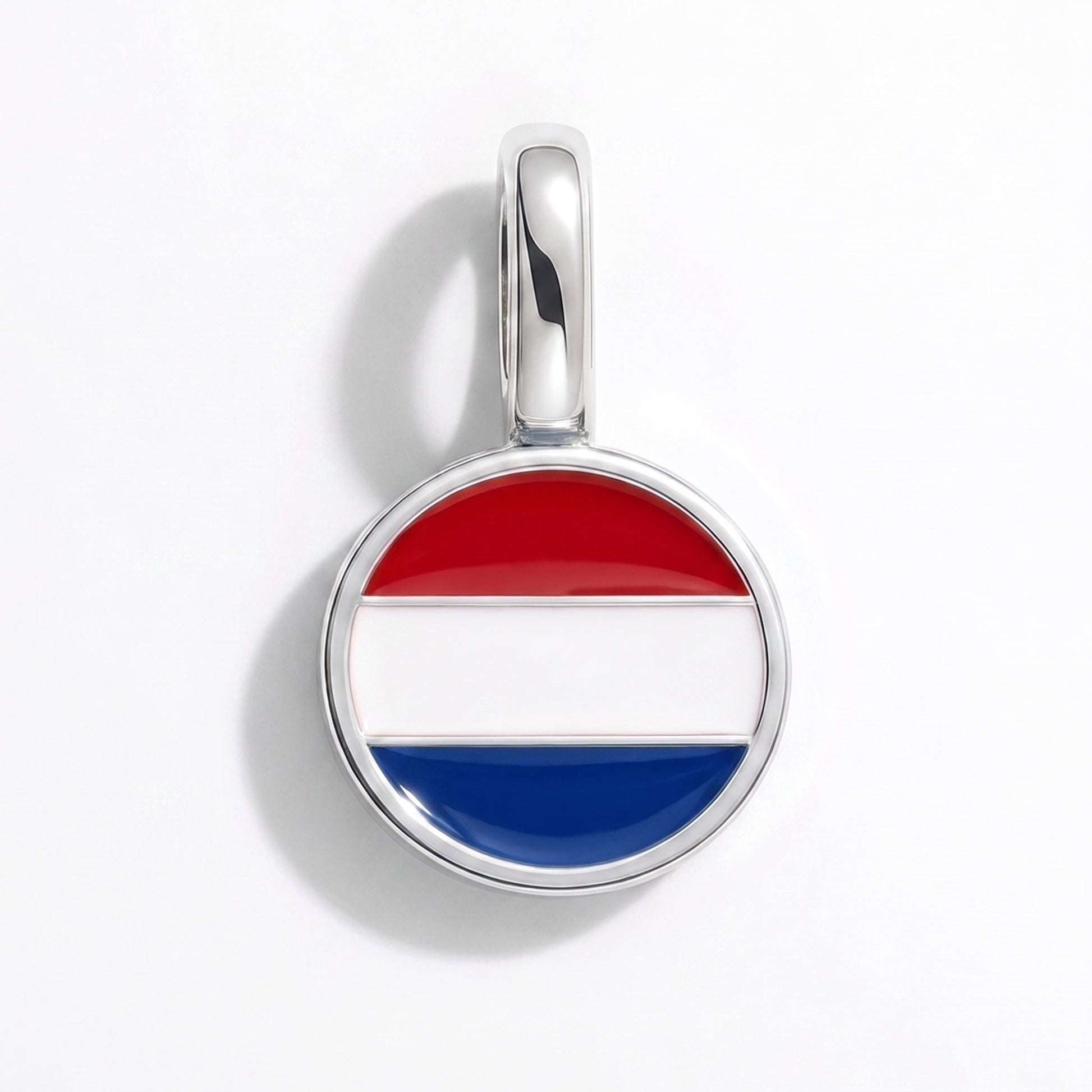 Charm drapeau Pays-Bas – rectangulaire argent