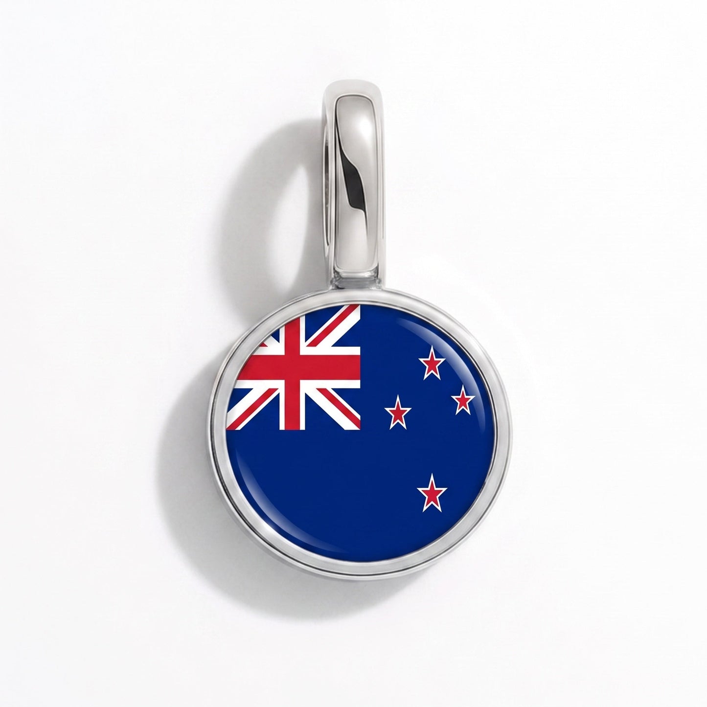 Charm drapeau Nouvelle-Zélande – rectangulaire argent