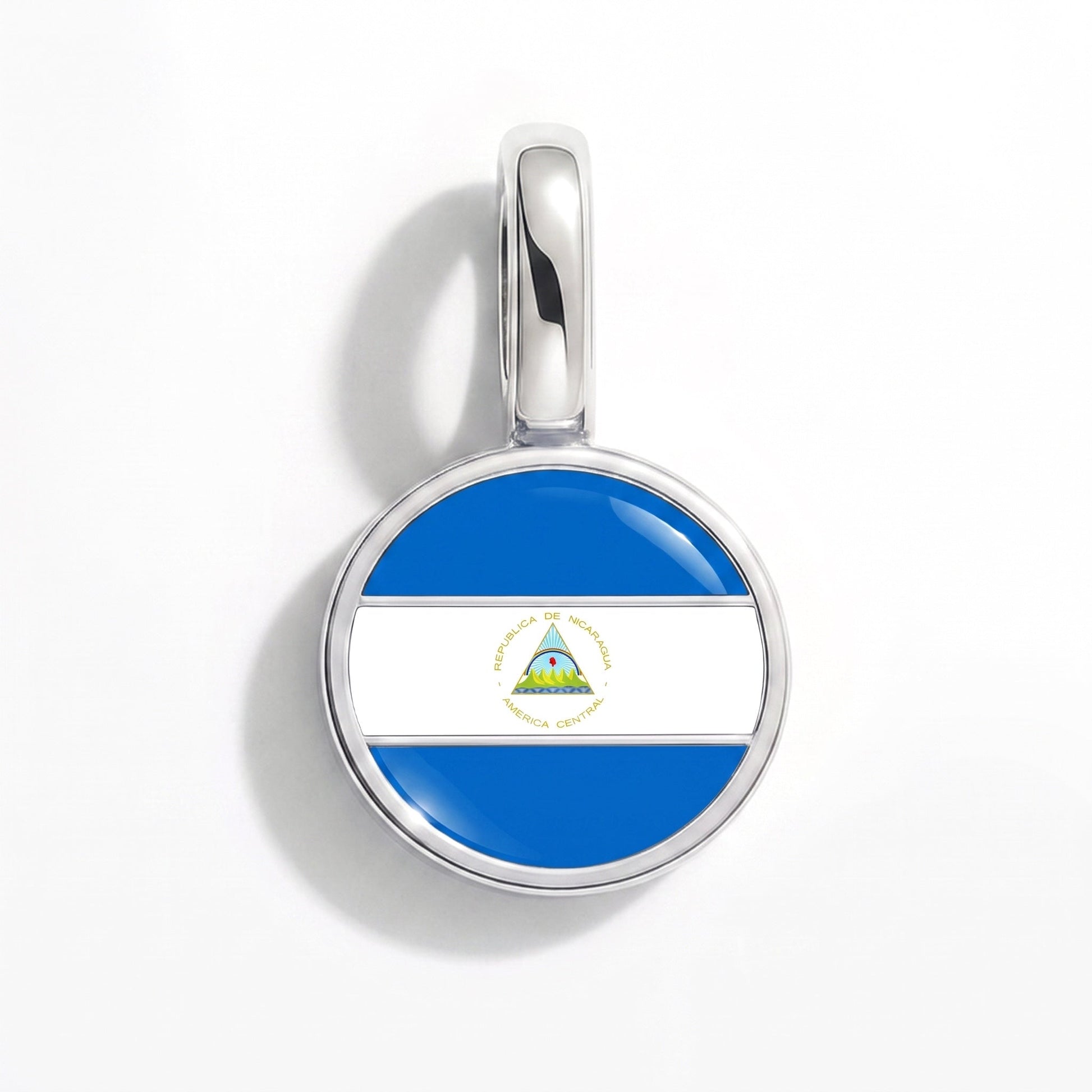 Charm drapeau Nicaragua – rectangulaire argent