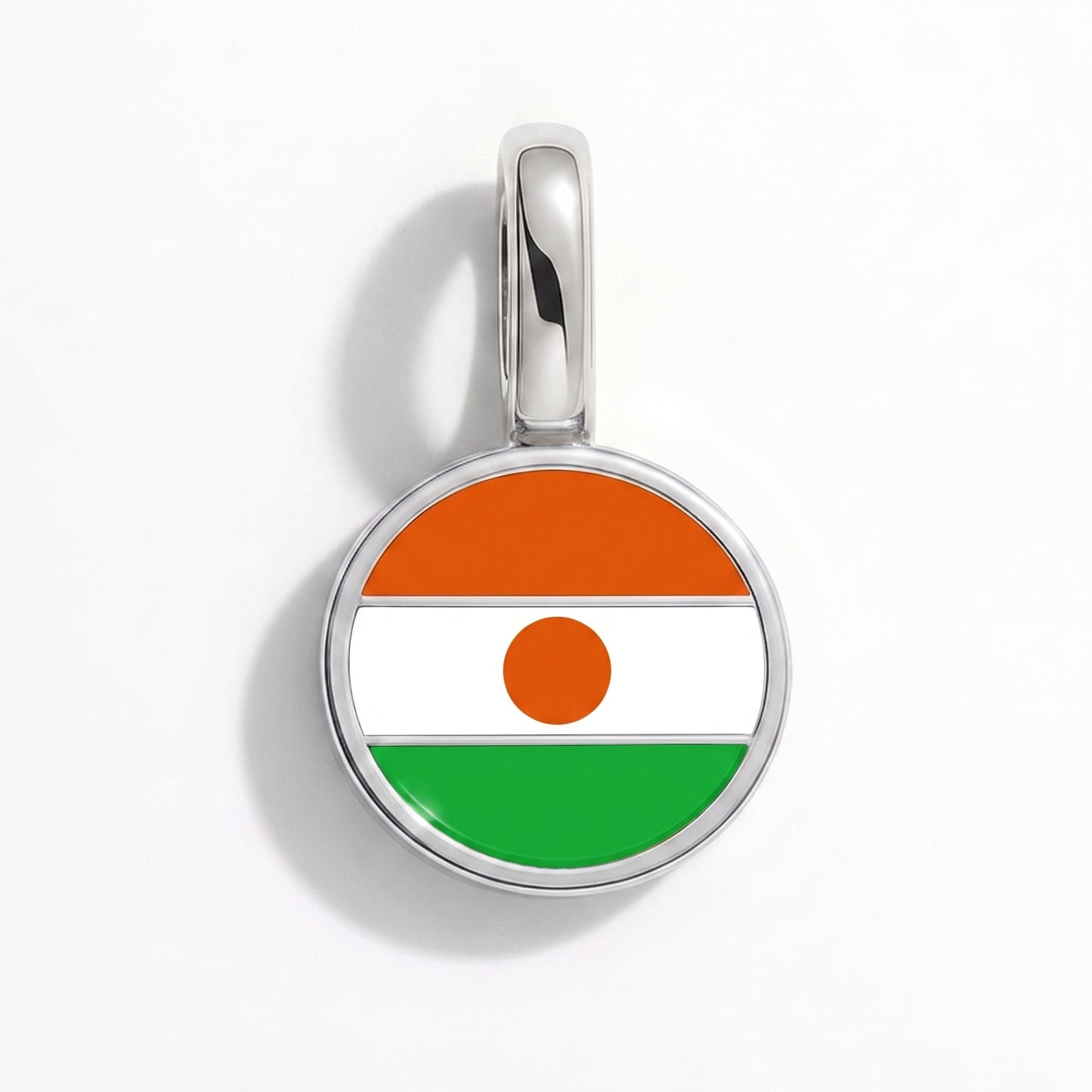 Charm drapeau Niger – rond argent