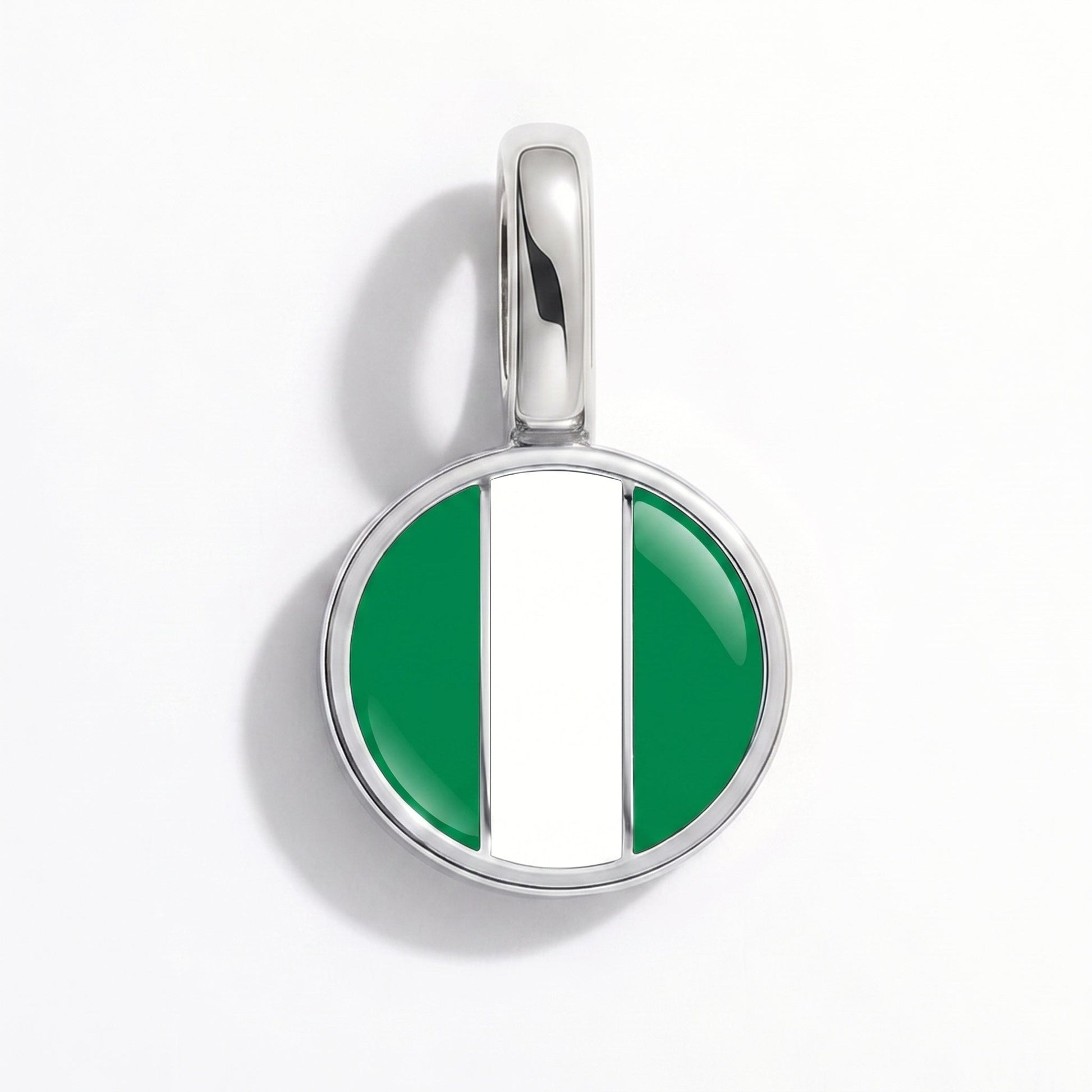 Charm drapeau Nigeria – rectangulaire argent