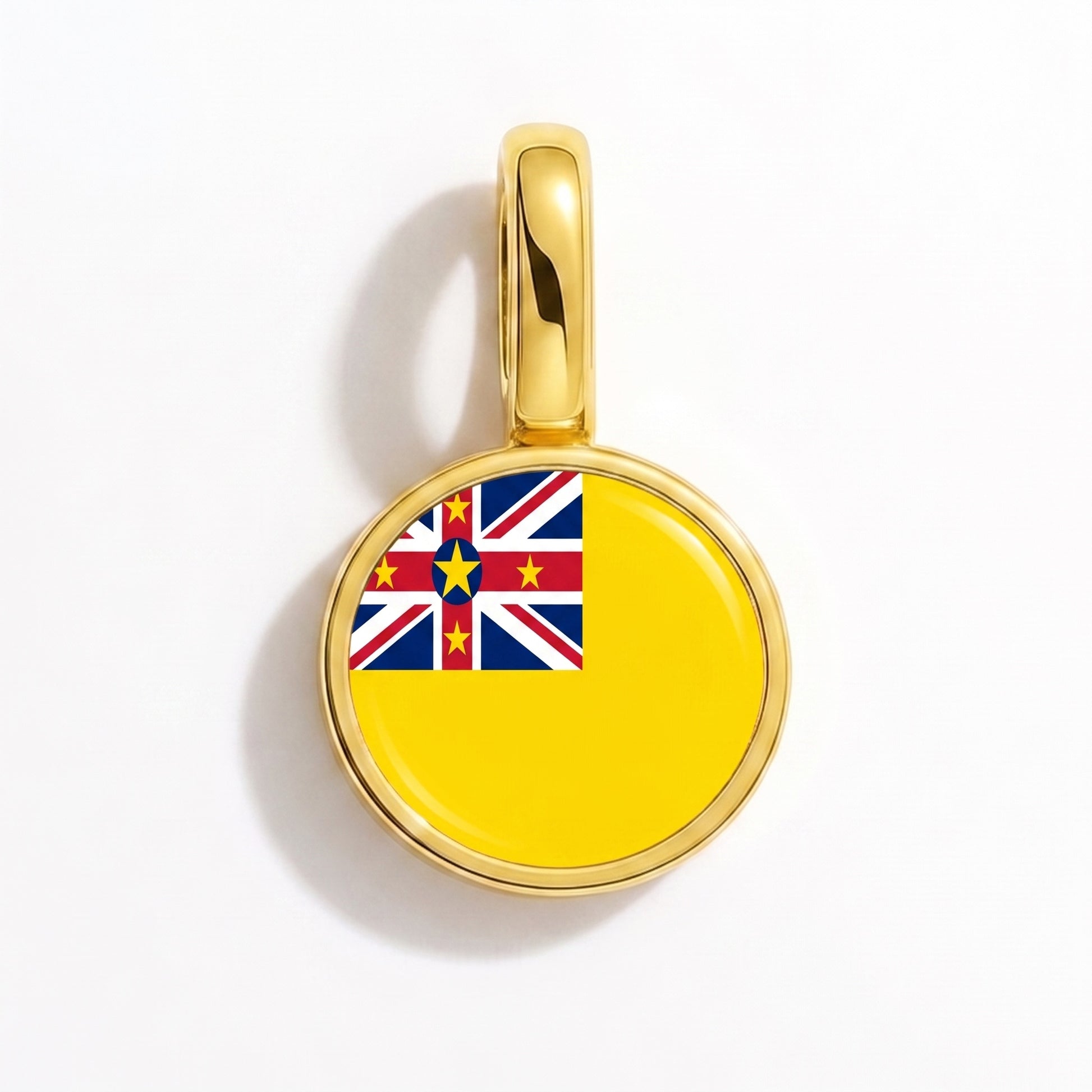 Charm drapeau Niue – rond or
