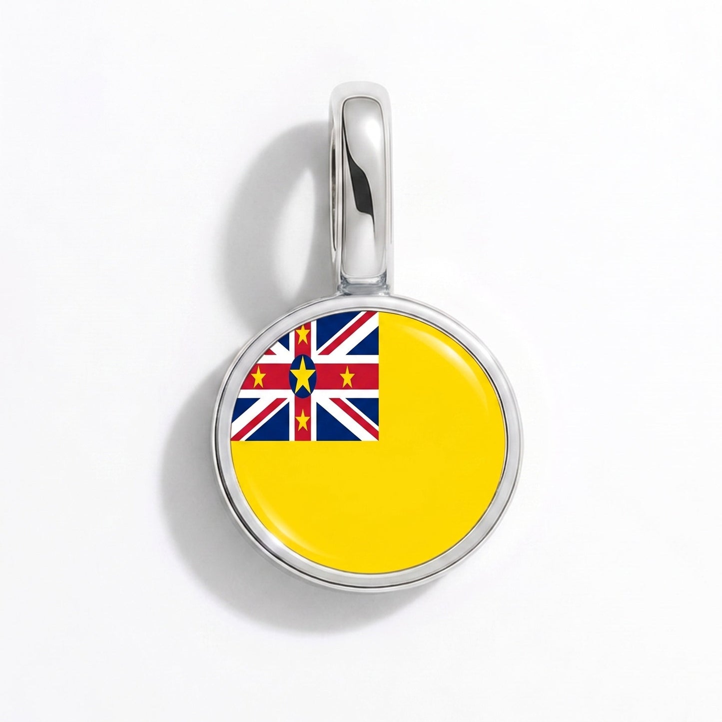 Charm drapeau Niue – rectangulaire argent