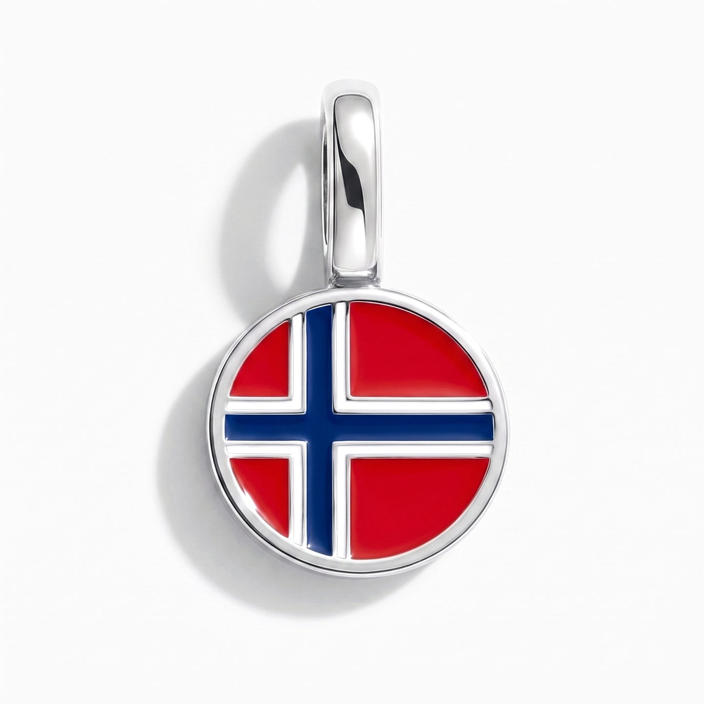 Charm drapeau Norvège – rond argent