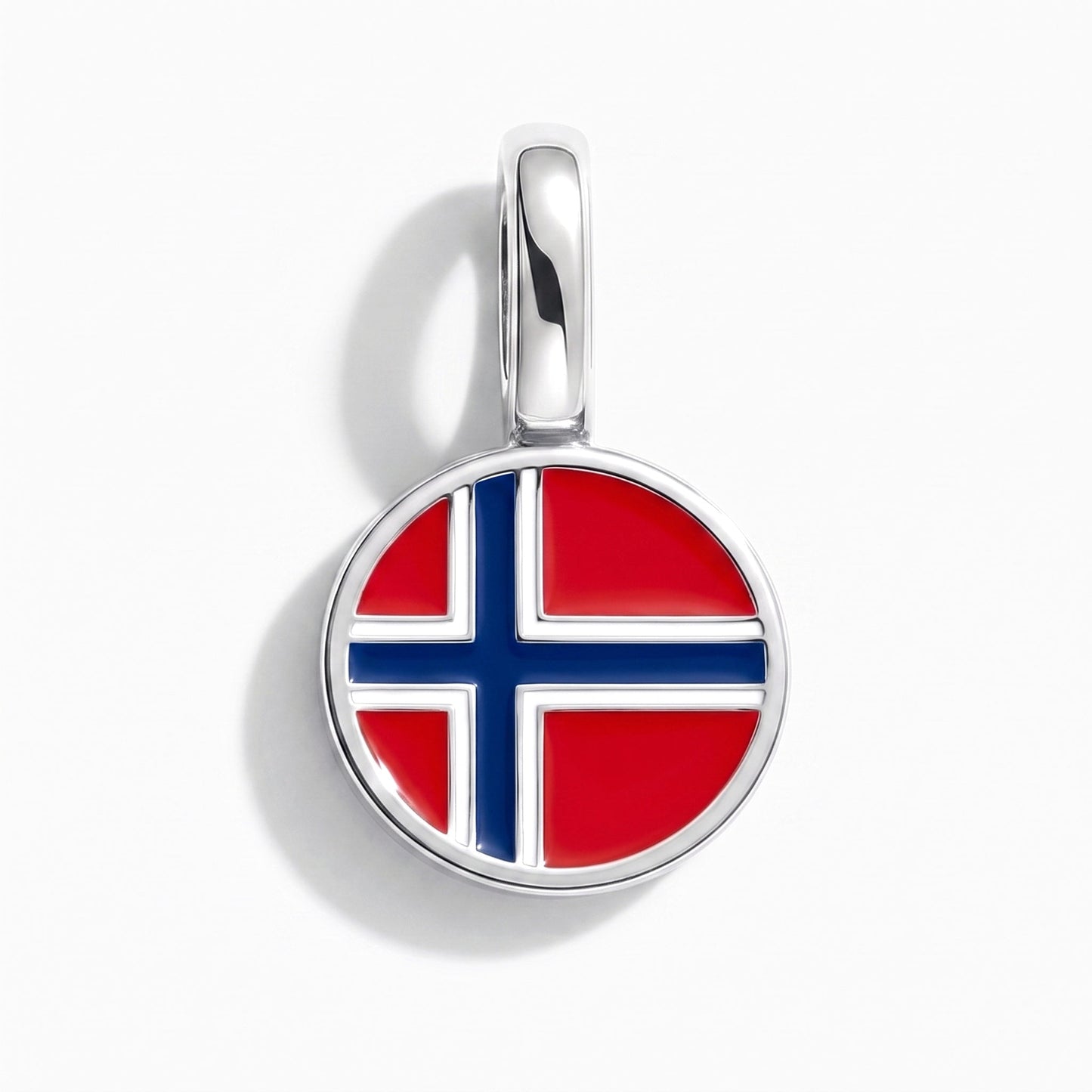Charm drapeau Norvège – rectangulaire argent