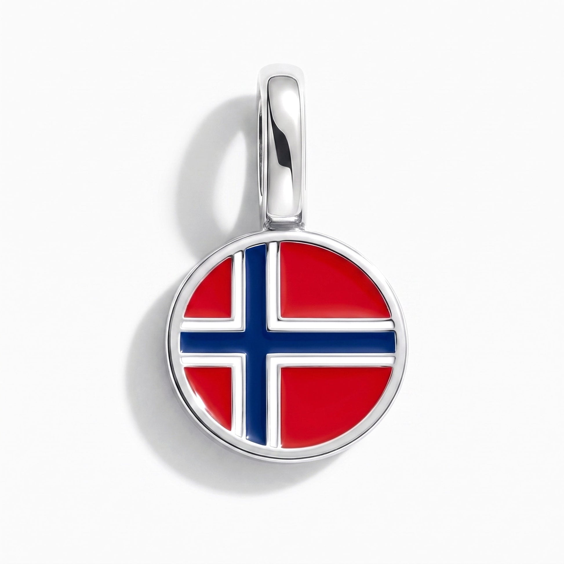 Charm drapeau Norvège – rectangulaire argent