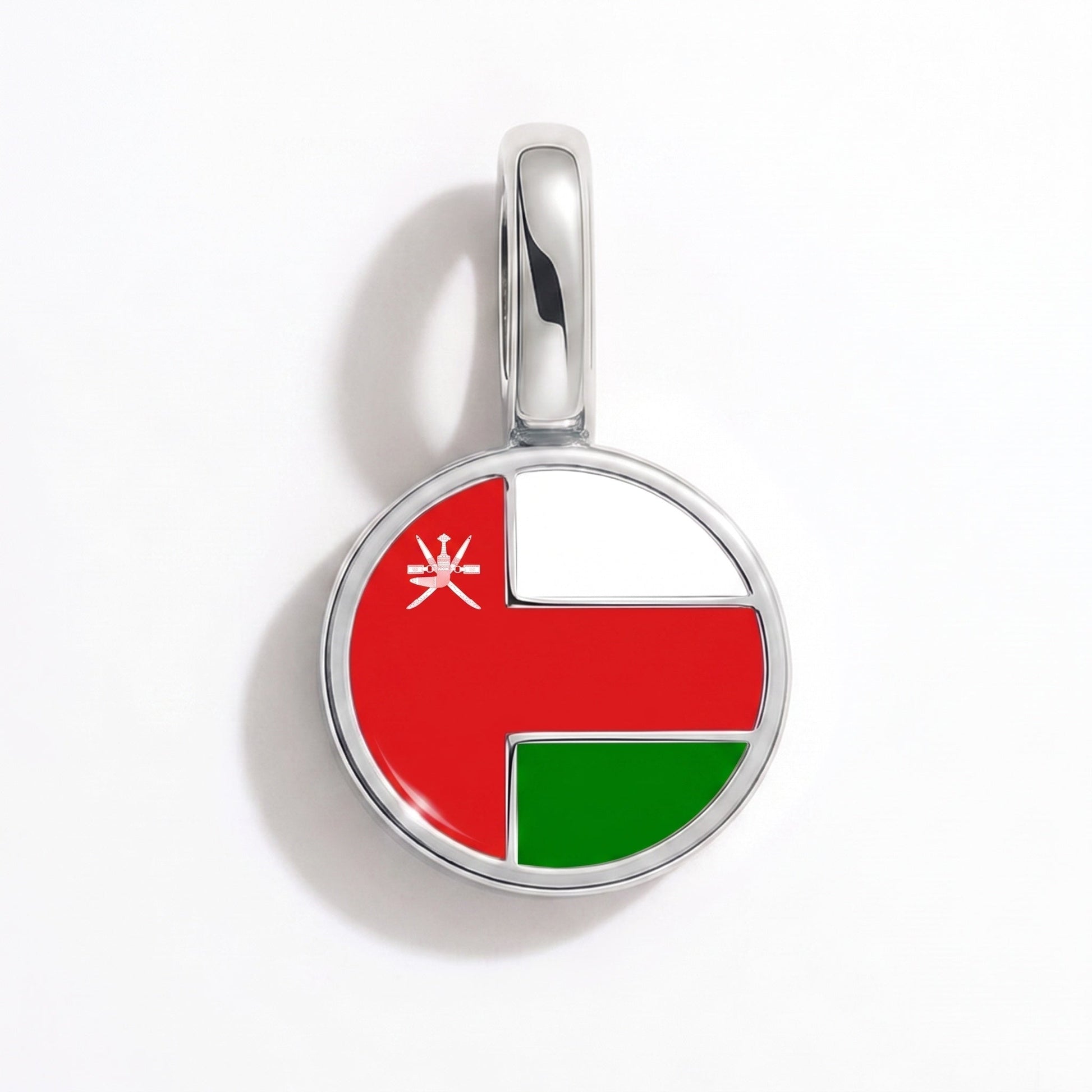 Charm drapeau Oman – rectangulaire argent