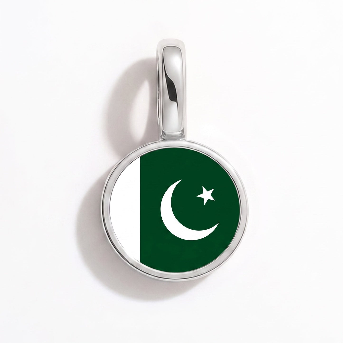 Charm drapeau Pakistan – rectangulaire argent