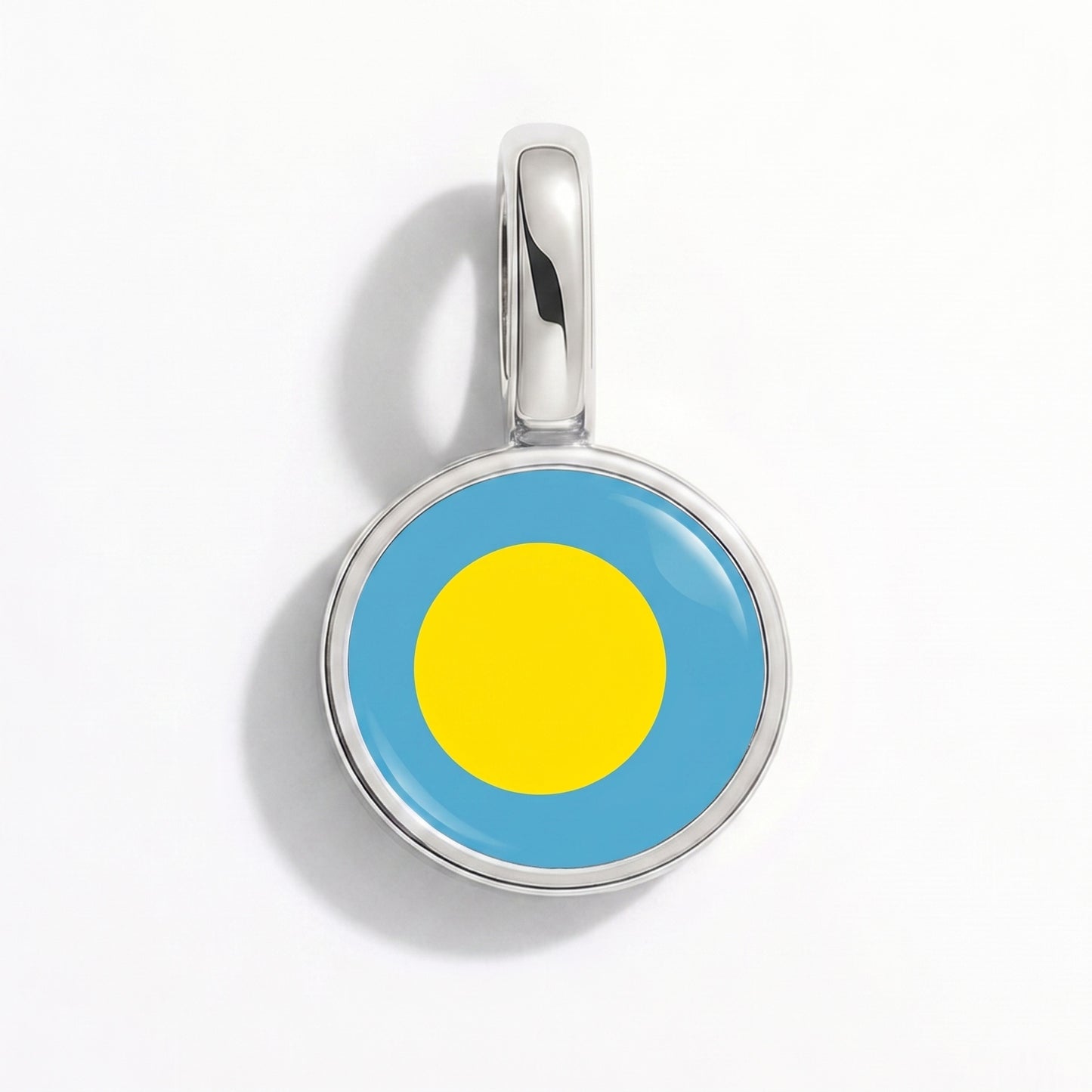 Charm drapeau Palaos – rond argent