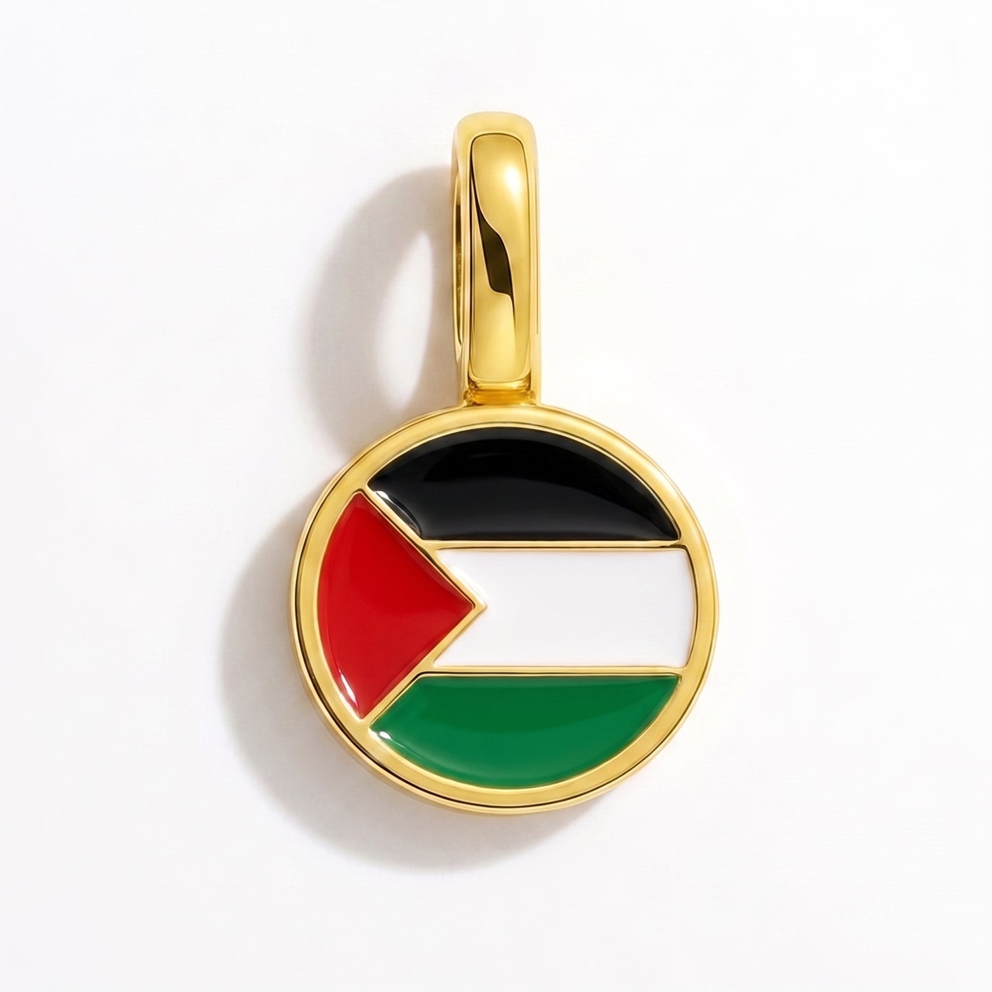 Charm drapeau Palestine – rond or