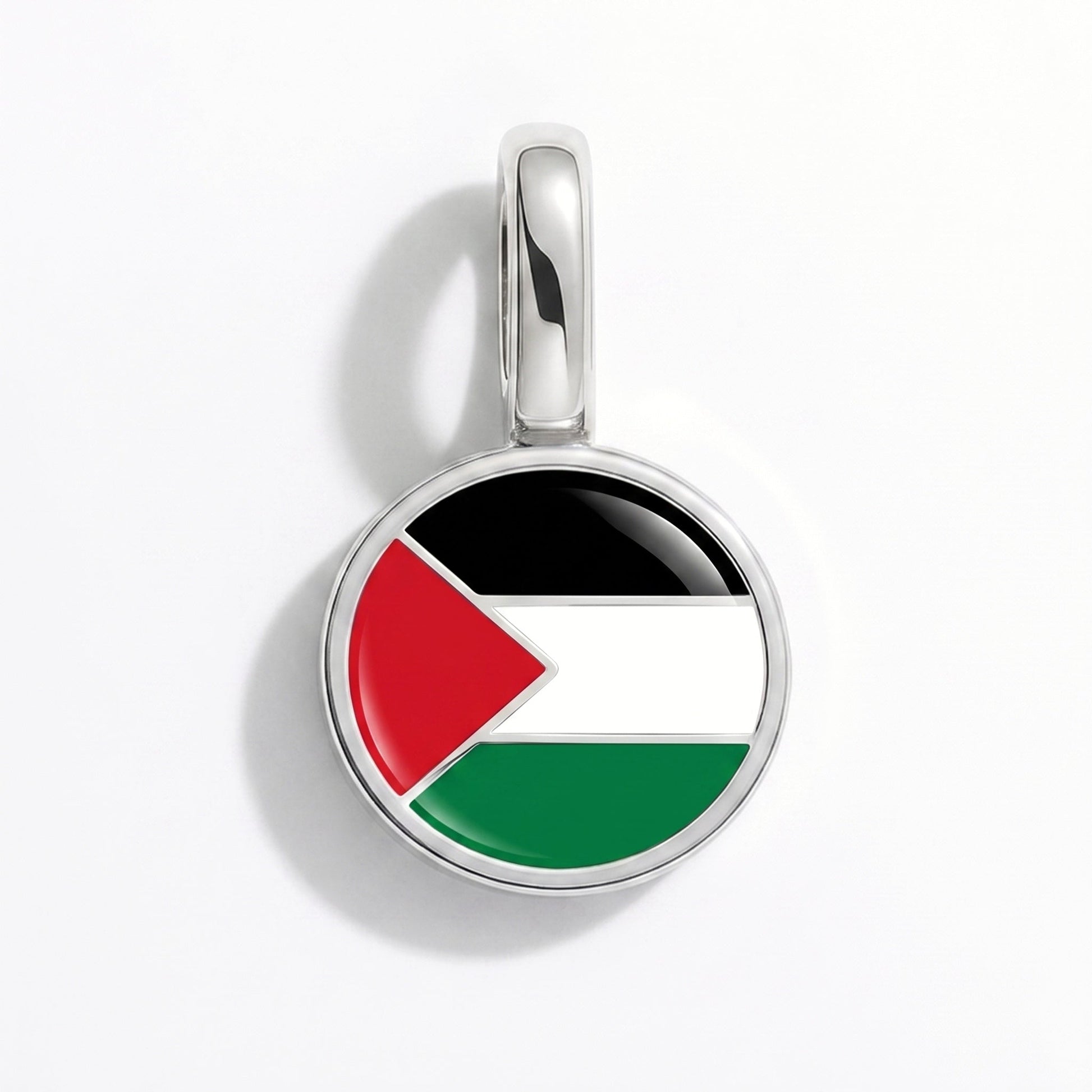 Charm drapeau Palestine – rectangulaire argent