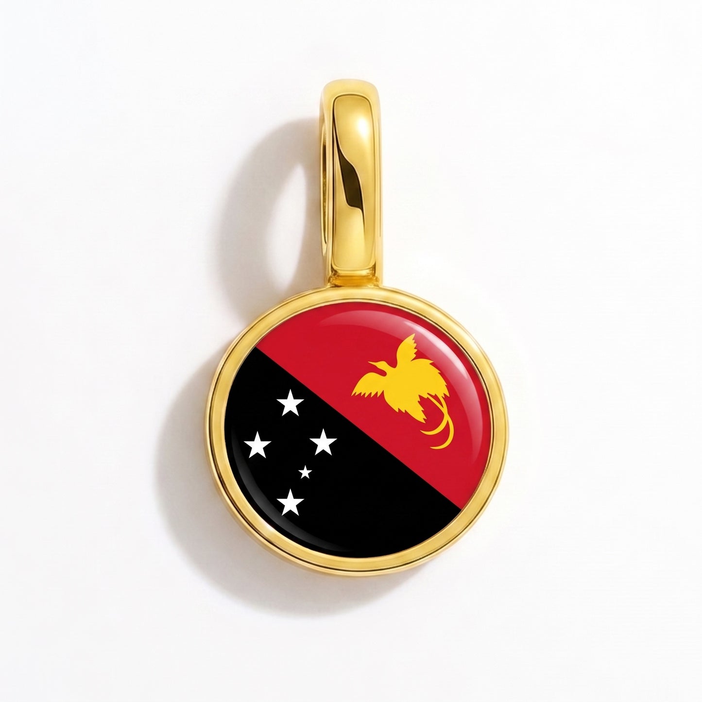 Charm drapeau Papouasie-Nouvelle-Guinée – rond or