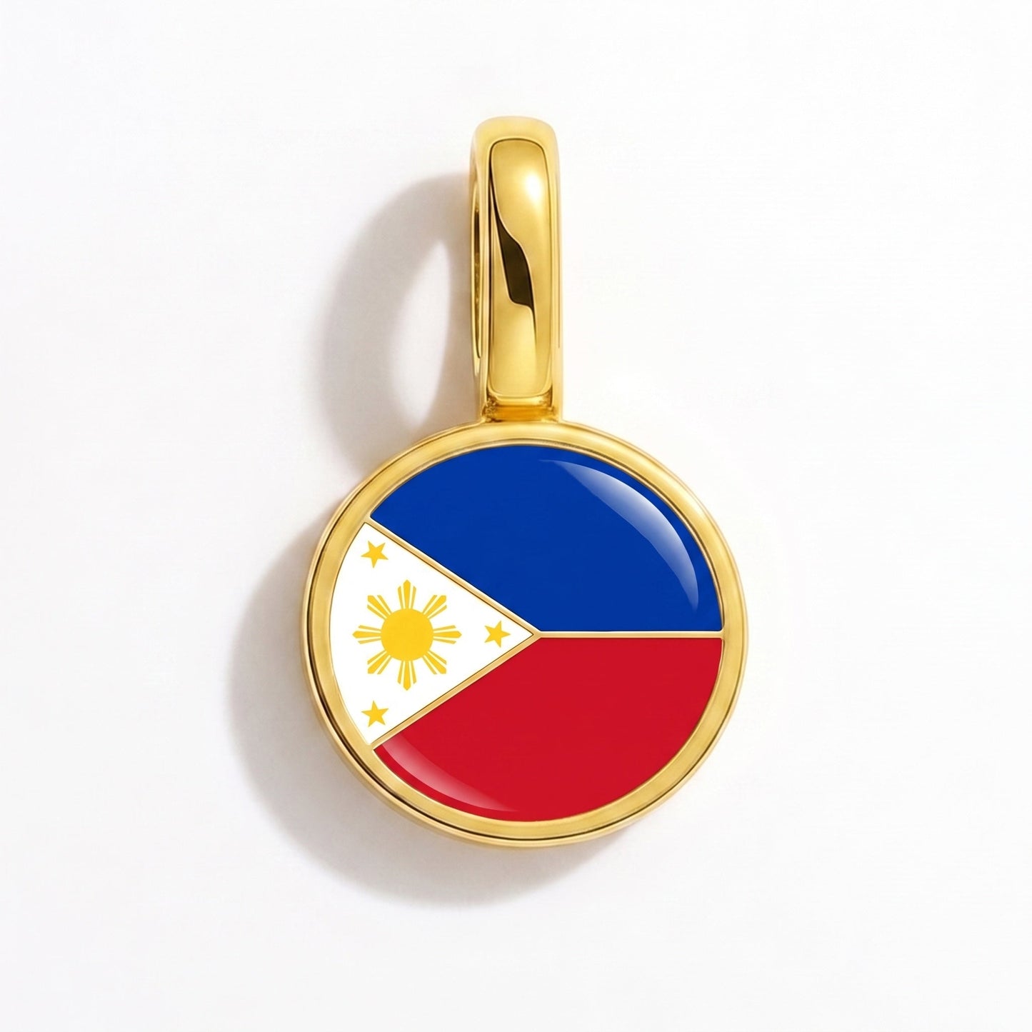 Charm drapeau Philippines – rectangulaire or