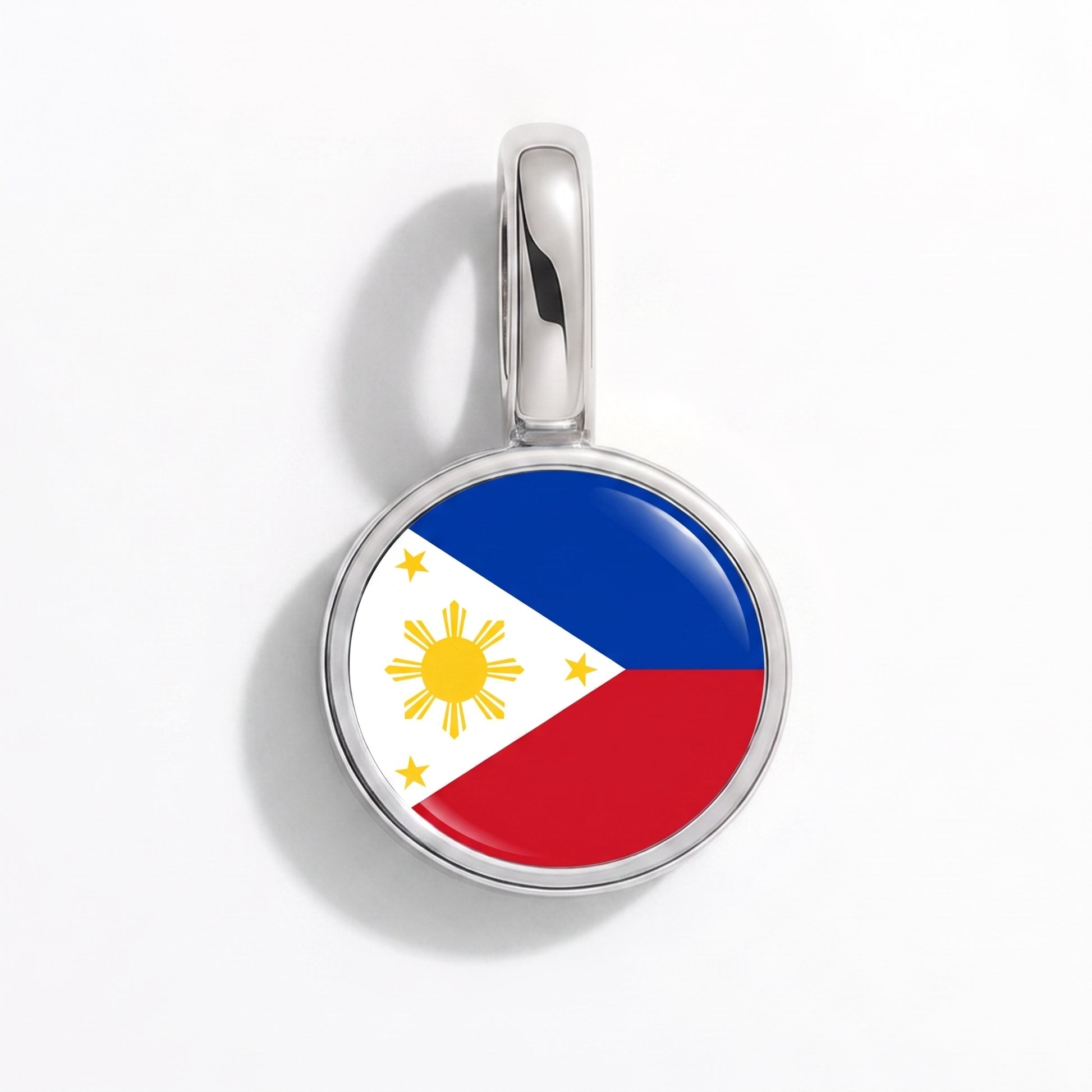Charm drapeau Philippines – rond argent