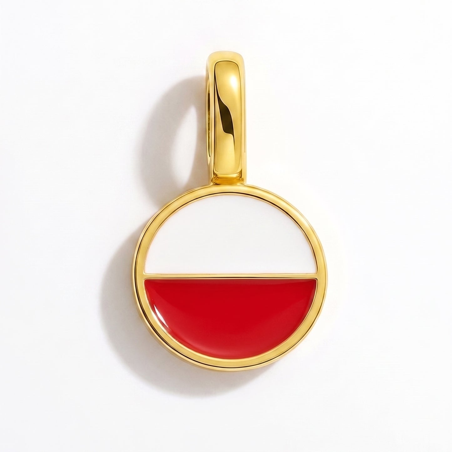 Charm drapeau Pologne – rond or