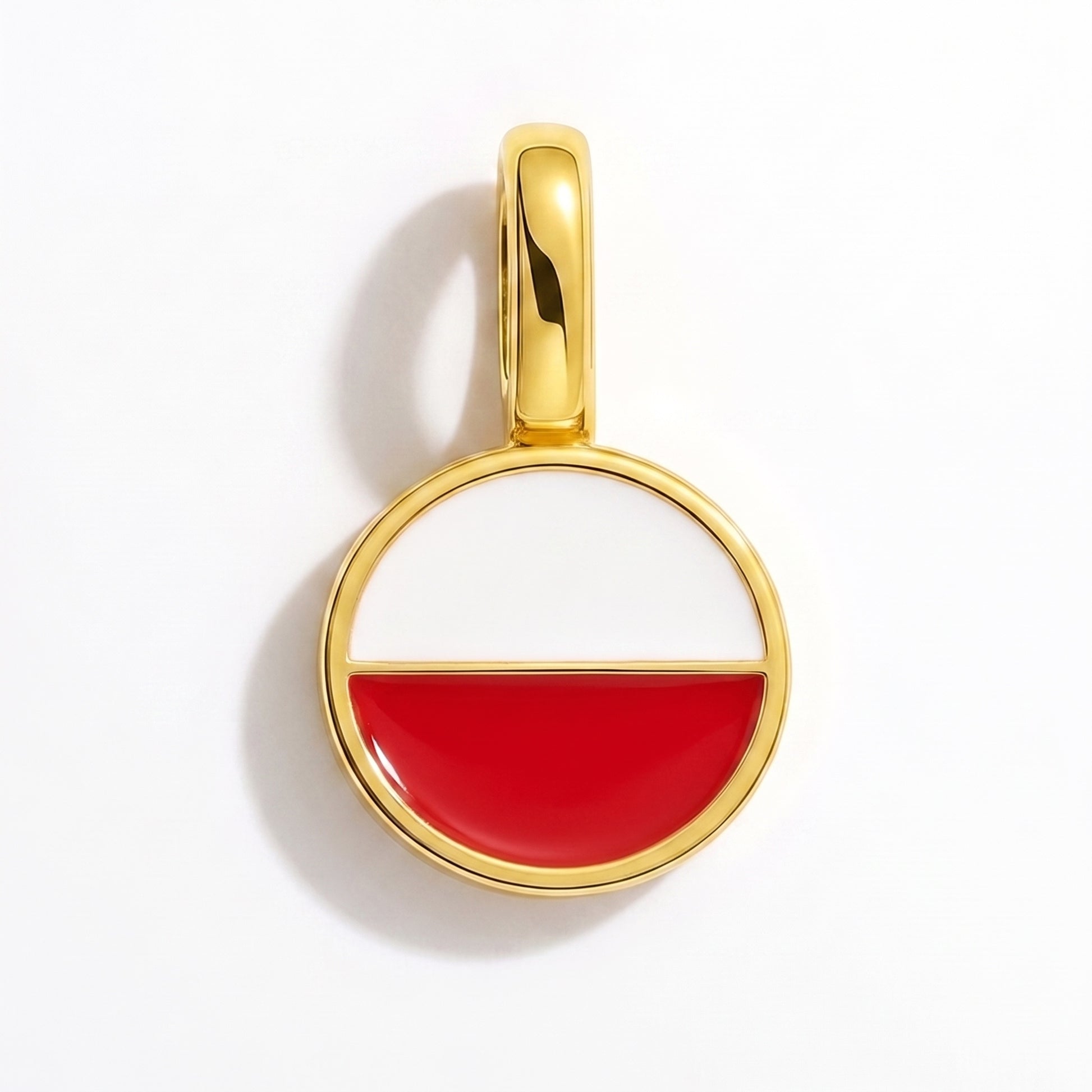 Charm drapeau Pologne – rond or