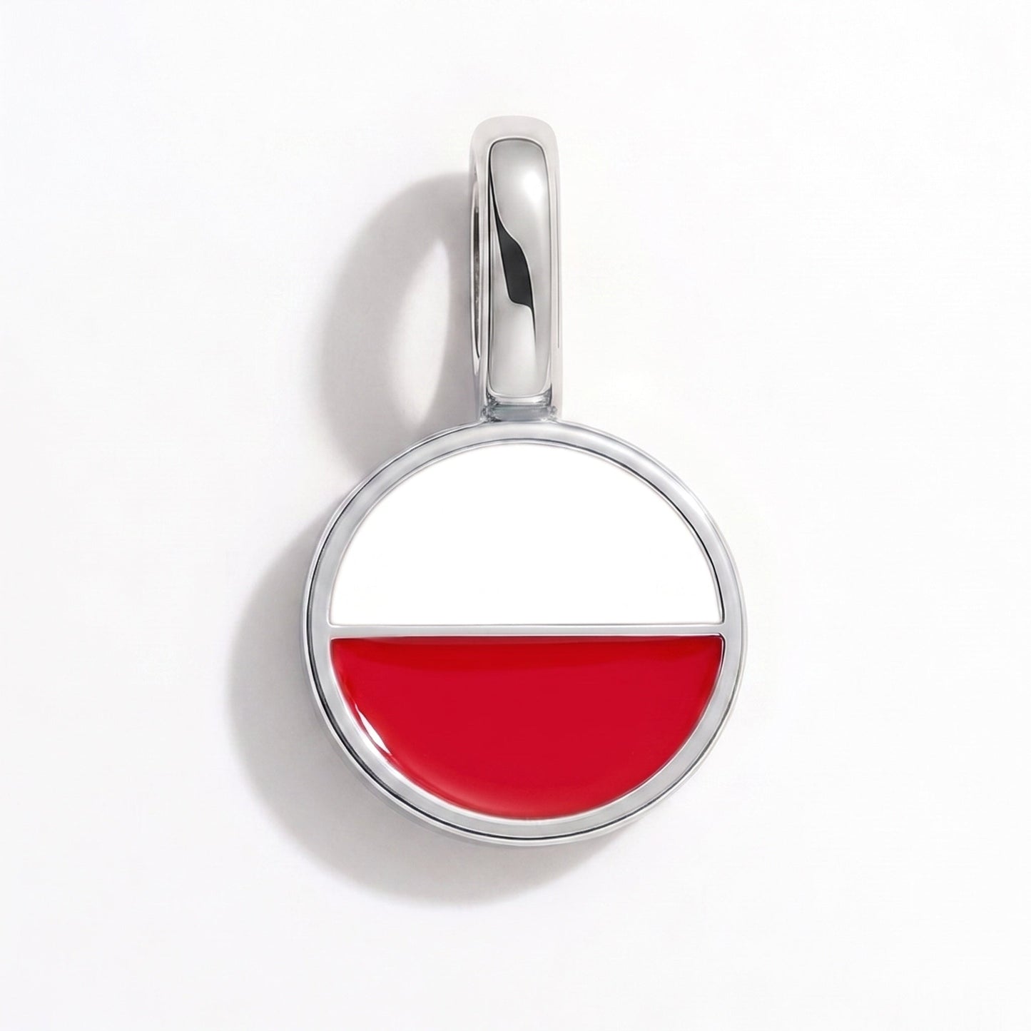 Charm drapeau Pologne – rectangulaire argent