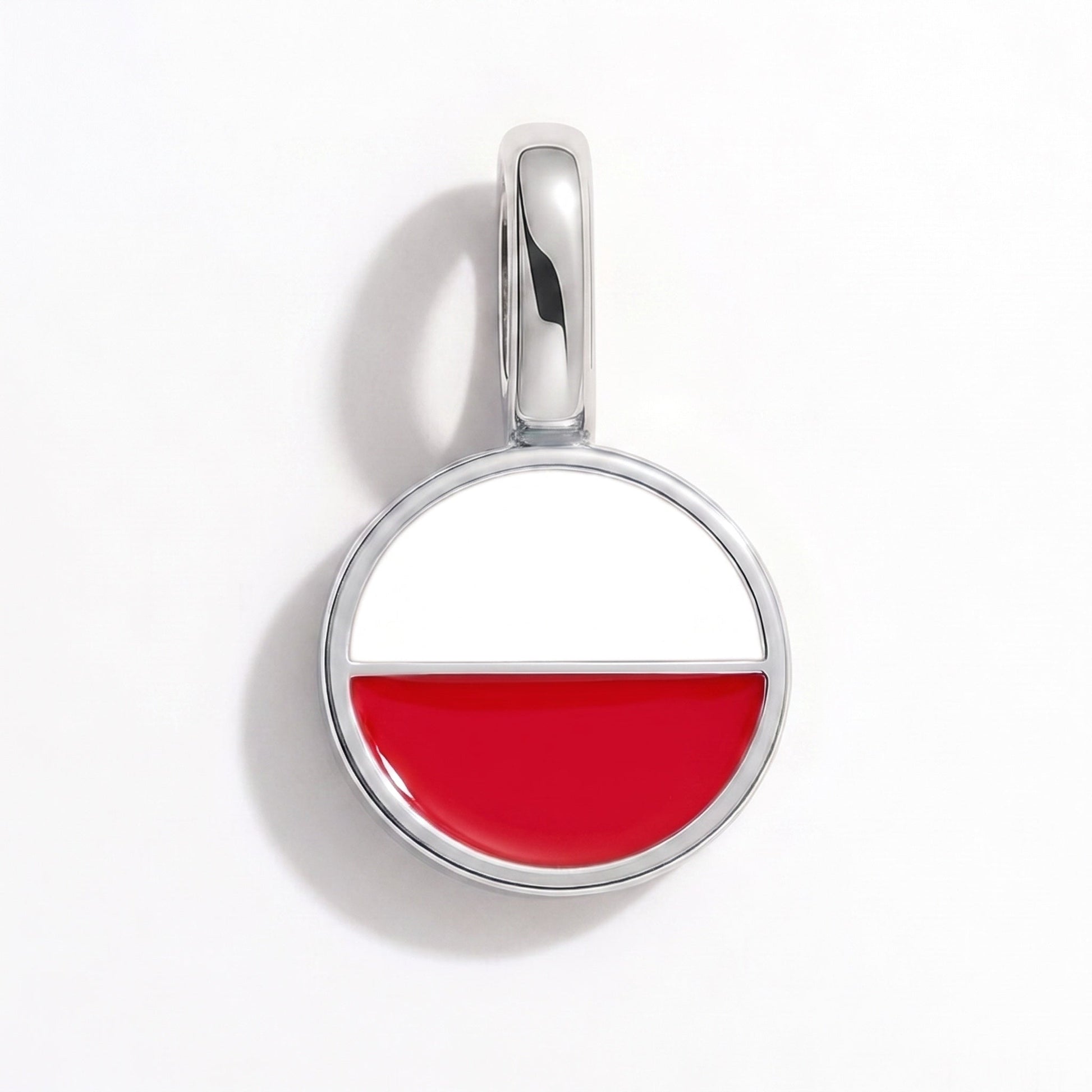 Charm drapeau Pologne – rectangulaire argent