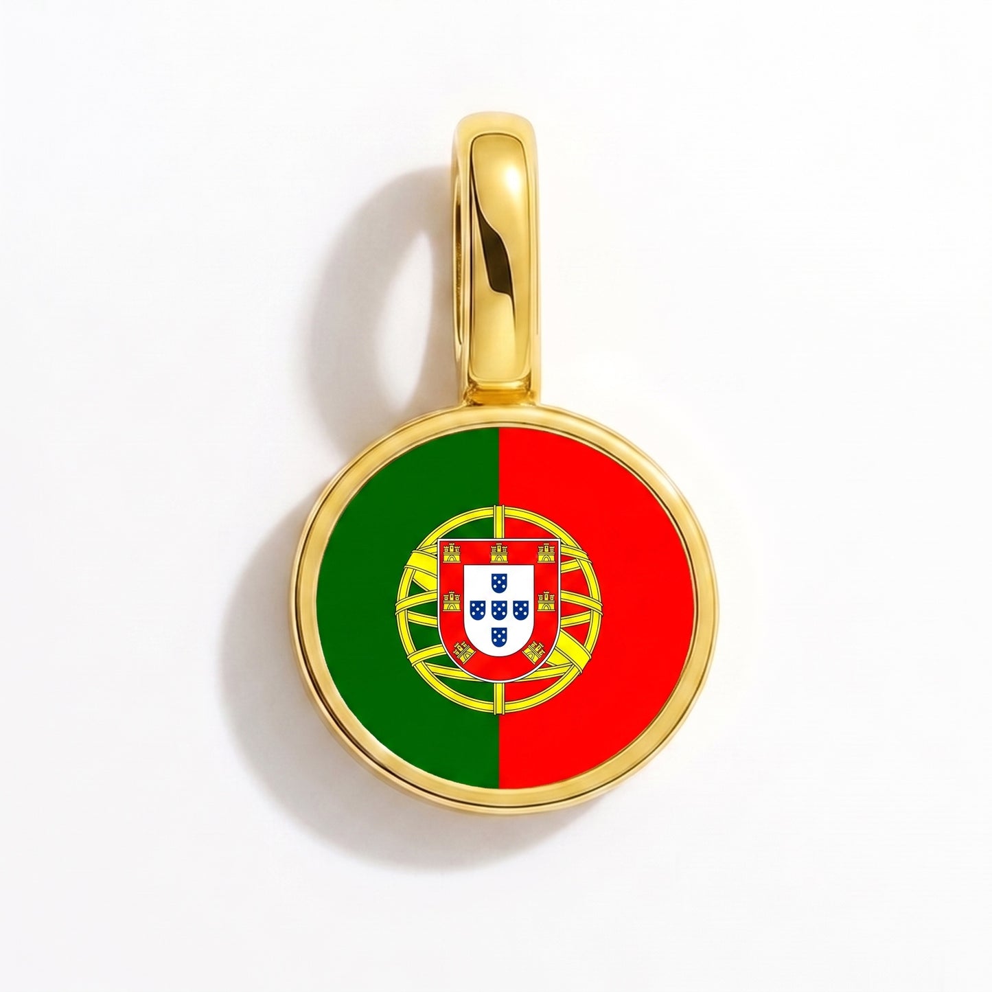 Charm drapeau Portugal – rond or