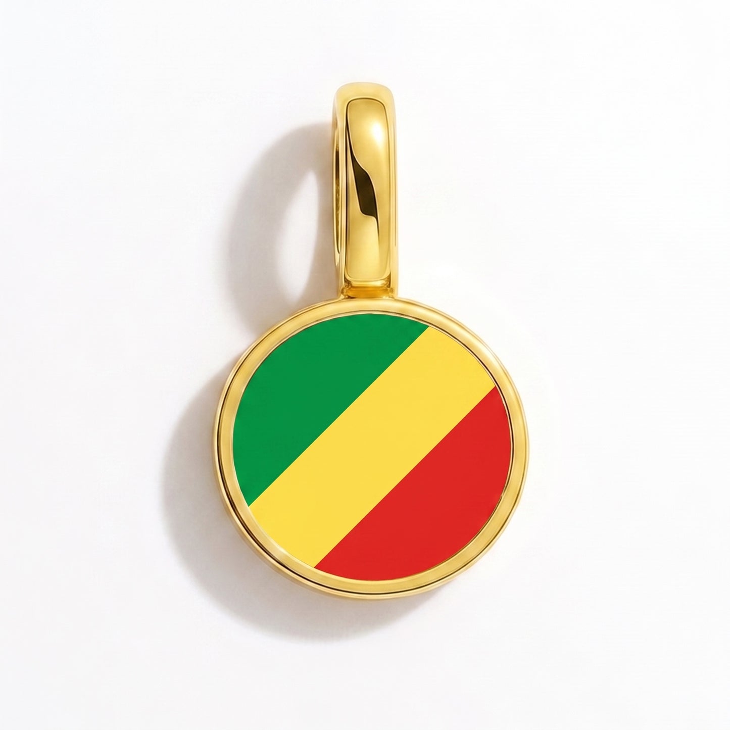 Charm drapeau République du Congo – rond or