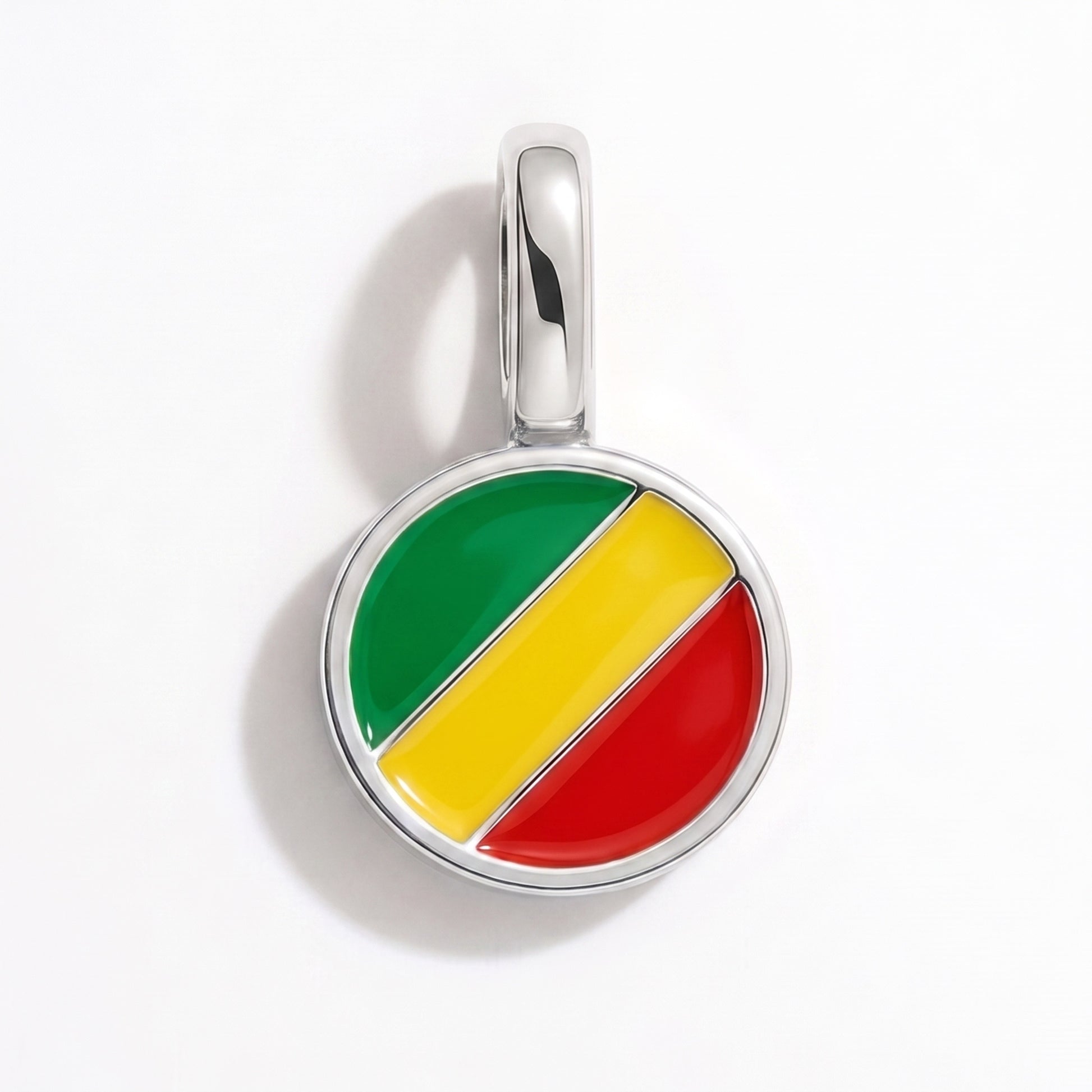 Charm drapeau République du Congo – rond argent