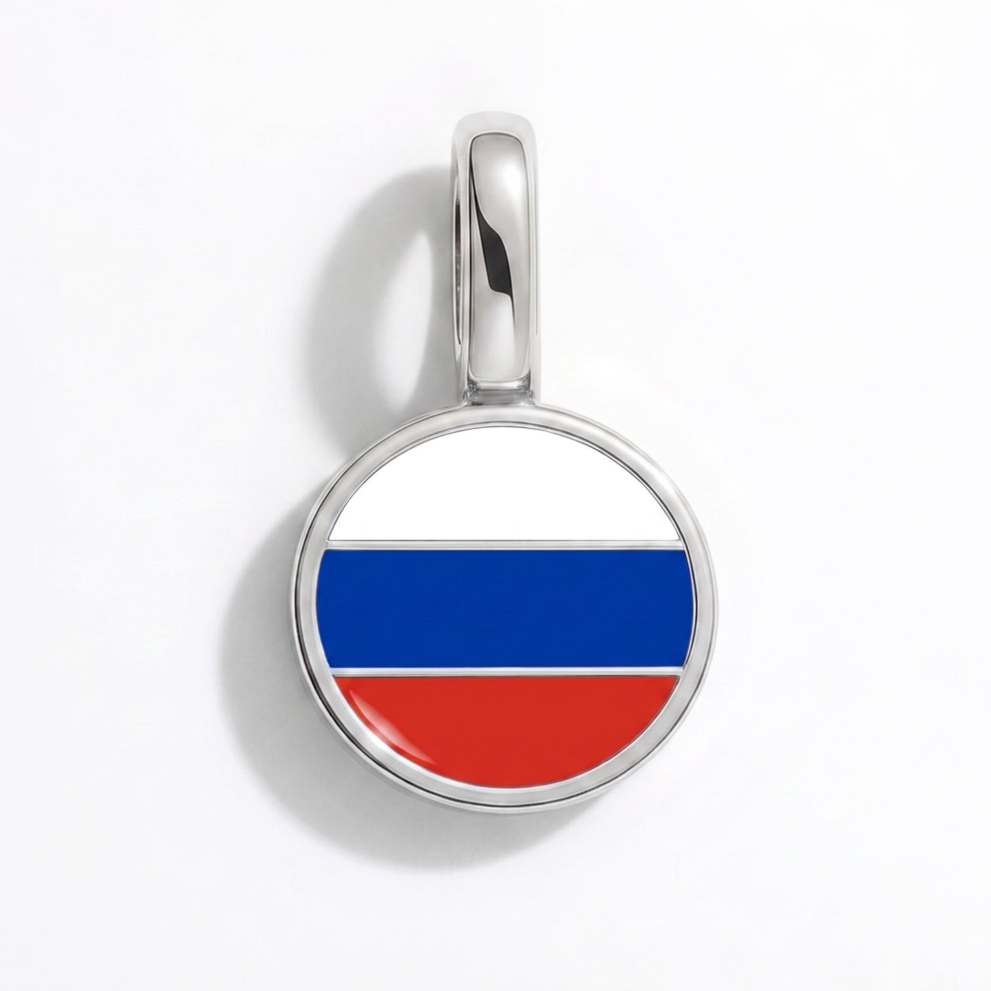 Charm drapeau Russie – rond argent