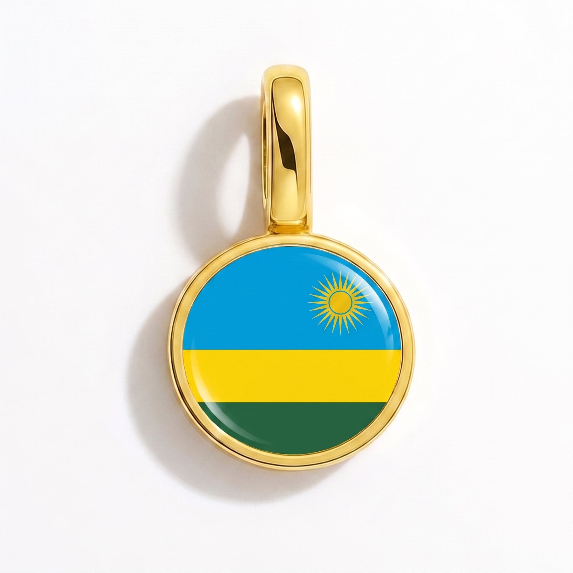 Charm drapeau Rwanda – rond or