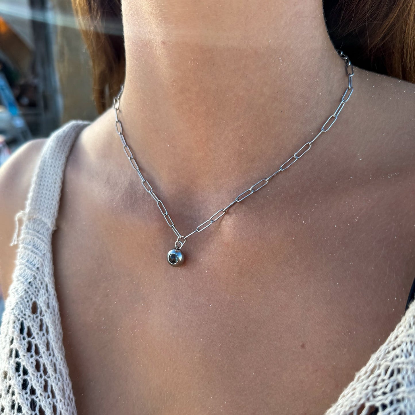 Collier photo personnalisé avec ta propre photo - Chaîne à maillons