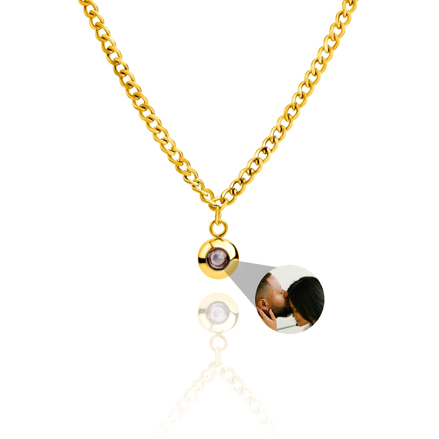 Collier photo personnalisé avec ta propre photo - Chaîne cubaine