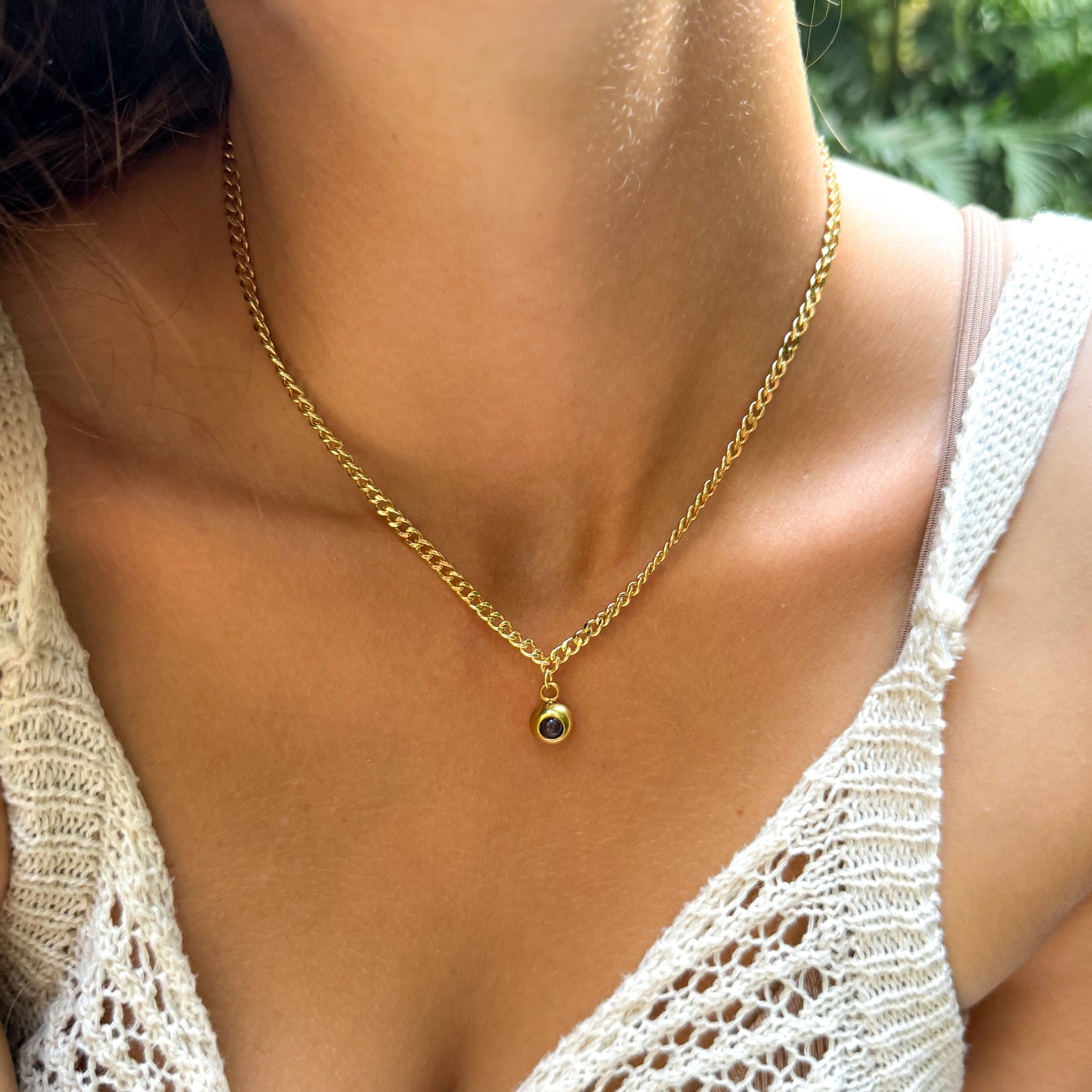 Collier photo personnalisé avec ta propre photo - Chaîne cubaine