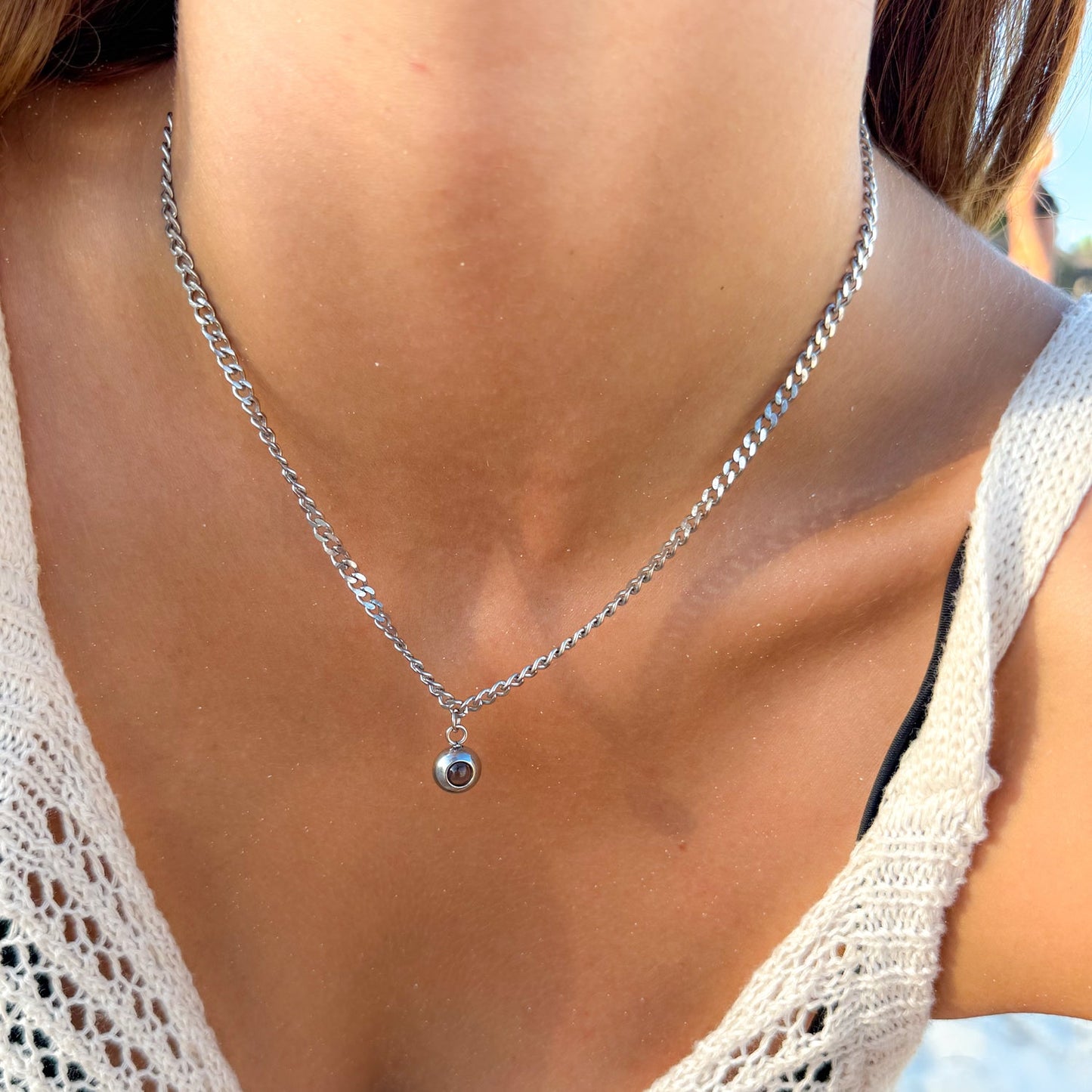 Collier photo personnalisé avec ta propre photo - Chaîne cubaine