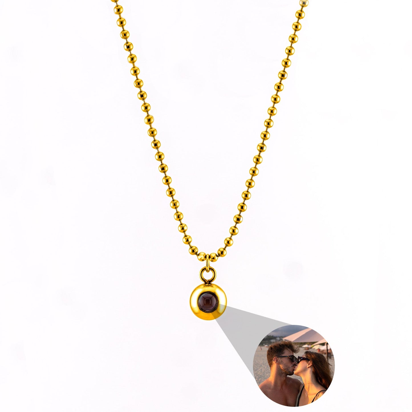 Collier photo personnalisé avec ta propre photo - chaîne à billes