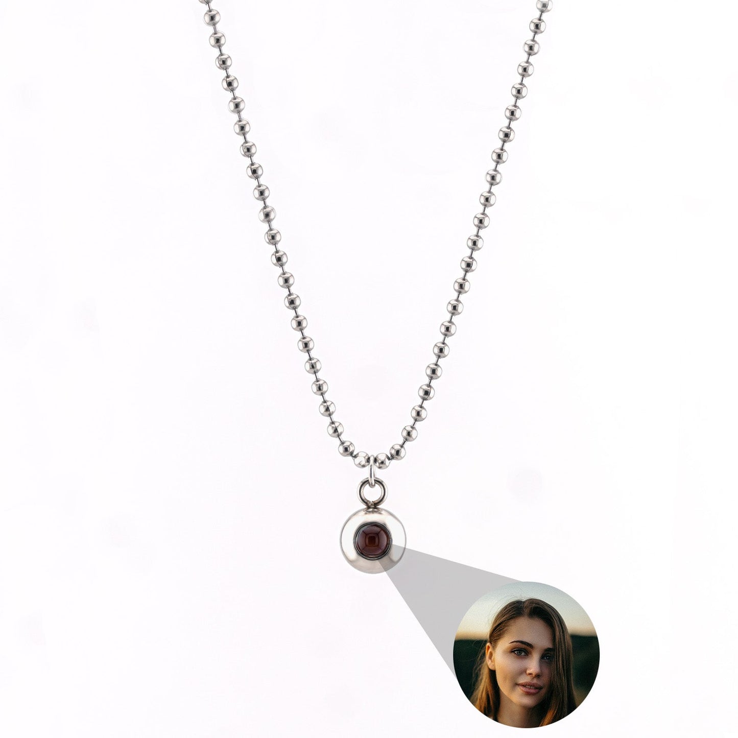 Collier photo personnalisé avec ta propre photo - chaîne à billes