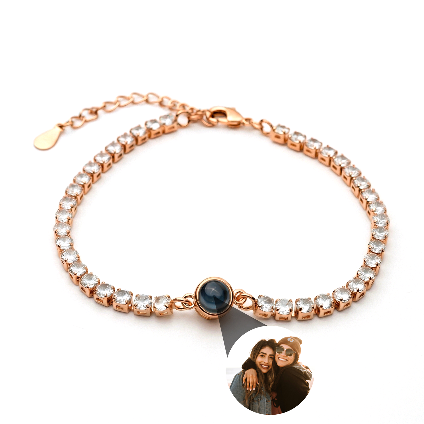 Bracelet photo personnalisé avec ta photo - Tennis Zirconia